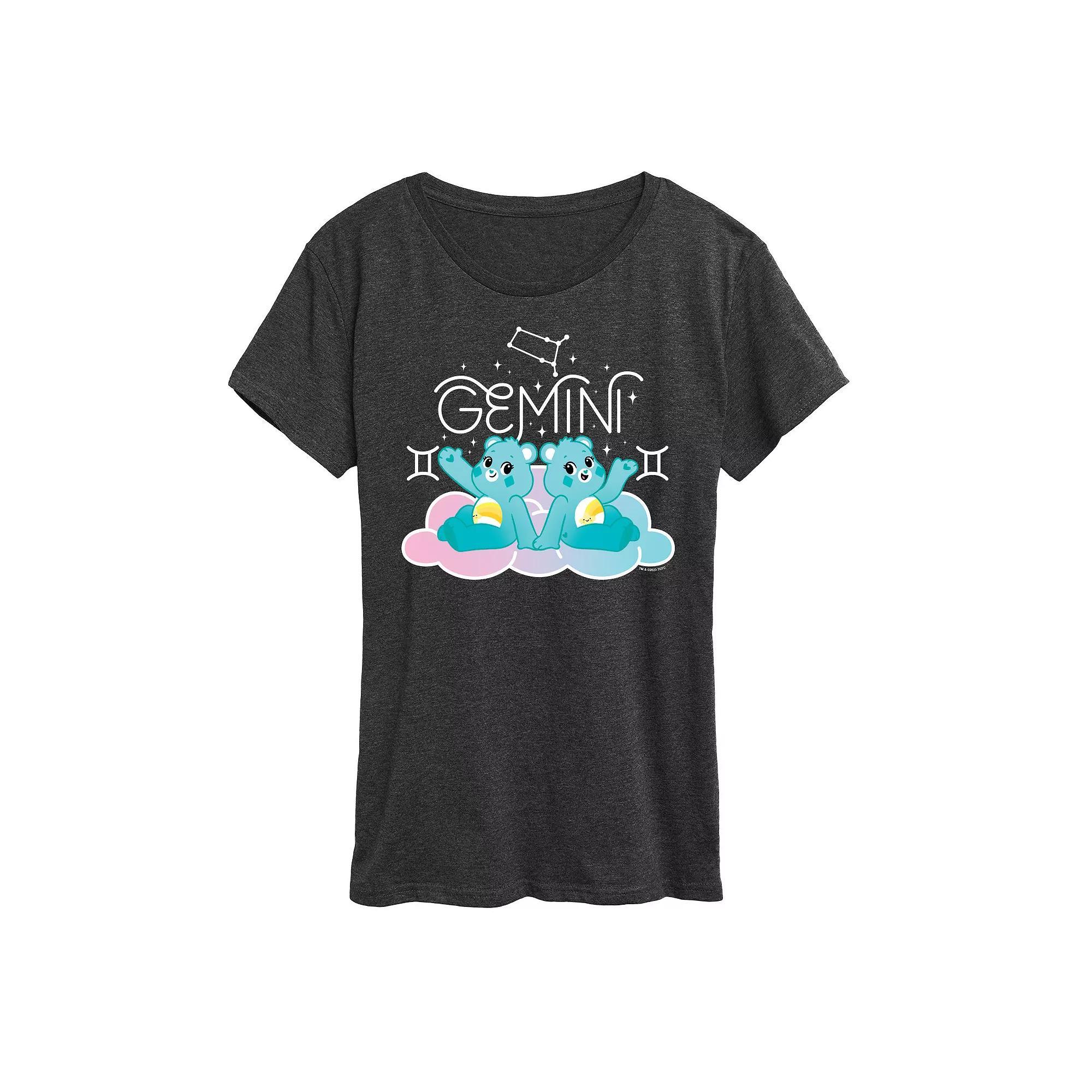 Womens Care Bears Group Logo Graphic Tee Grey Blue Product Image