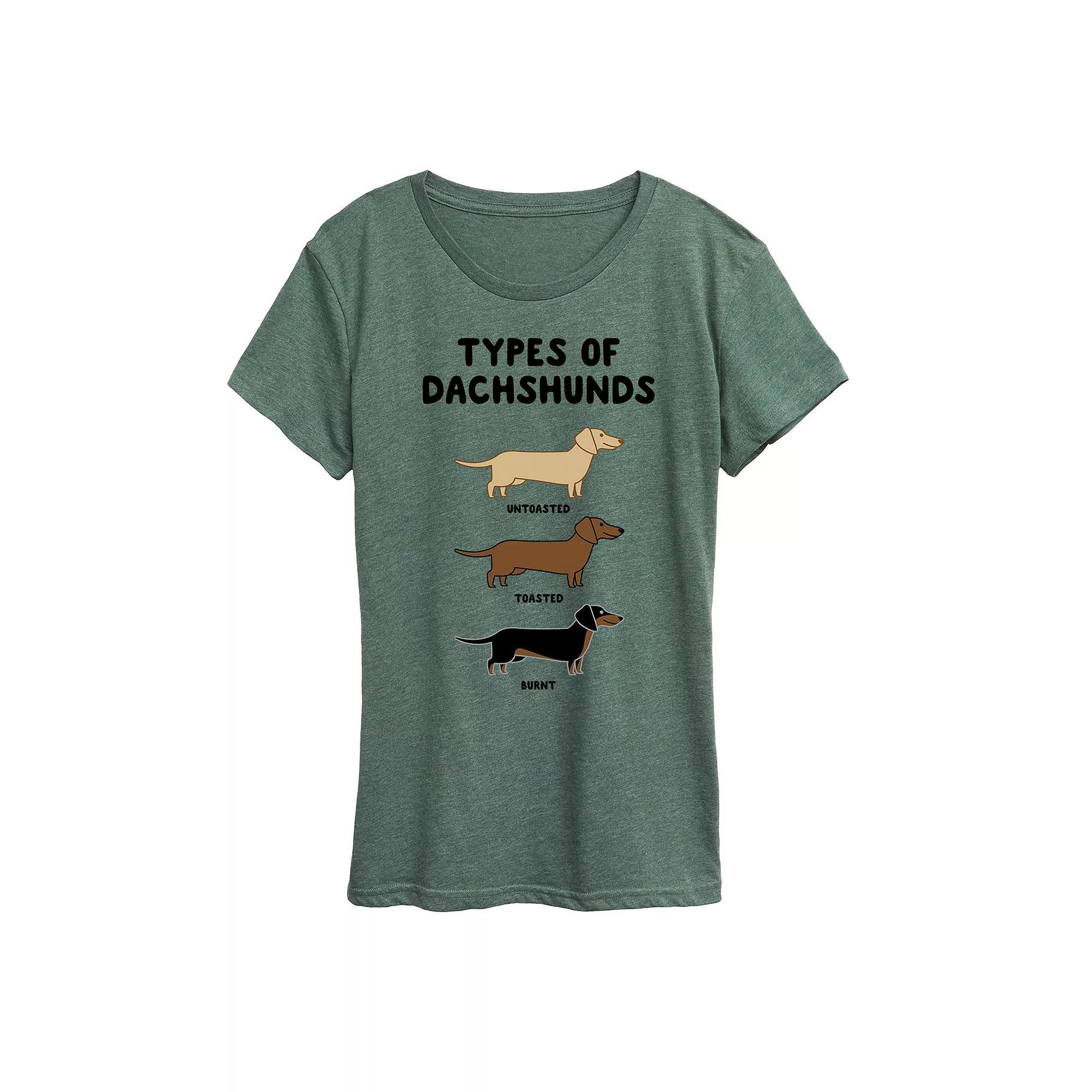 Womens Types Of Dachshunds Graphic Tee Product Image