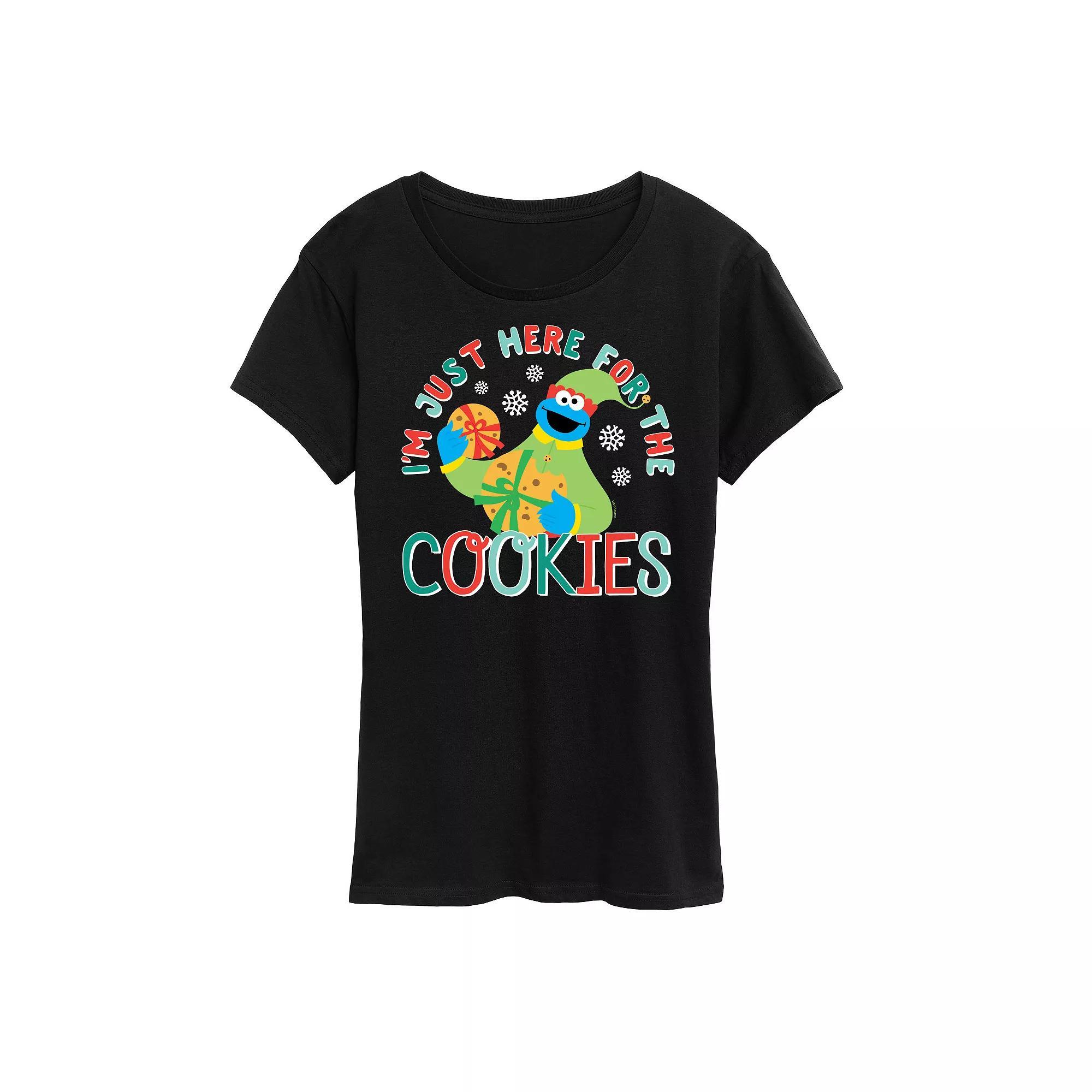 Women's Sesame Street For The Cookies Graphic Tee, Girl's, Size: Large, Blue Product Image