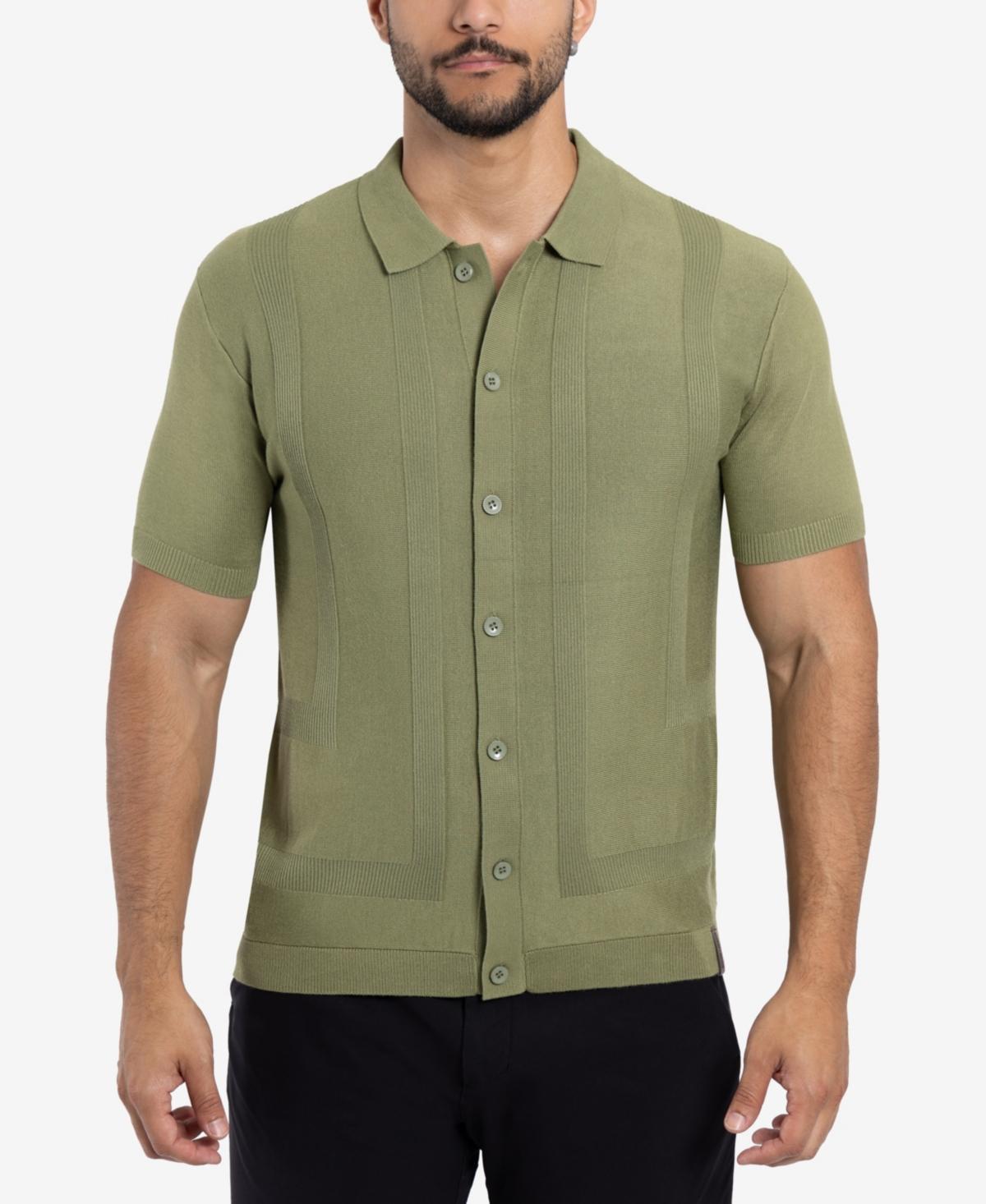 Spring + Mercer Mens Classic Ribbed Texture Polo Sweater Product Image