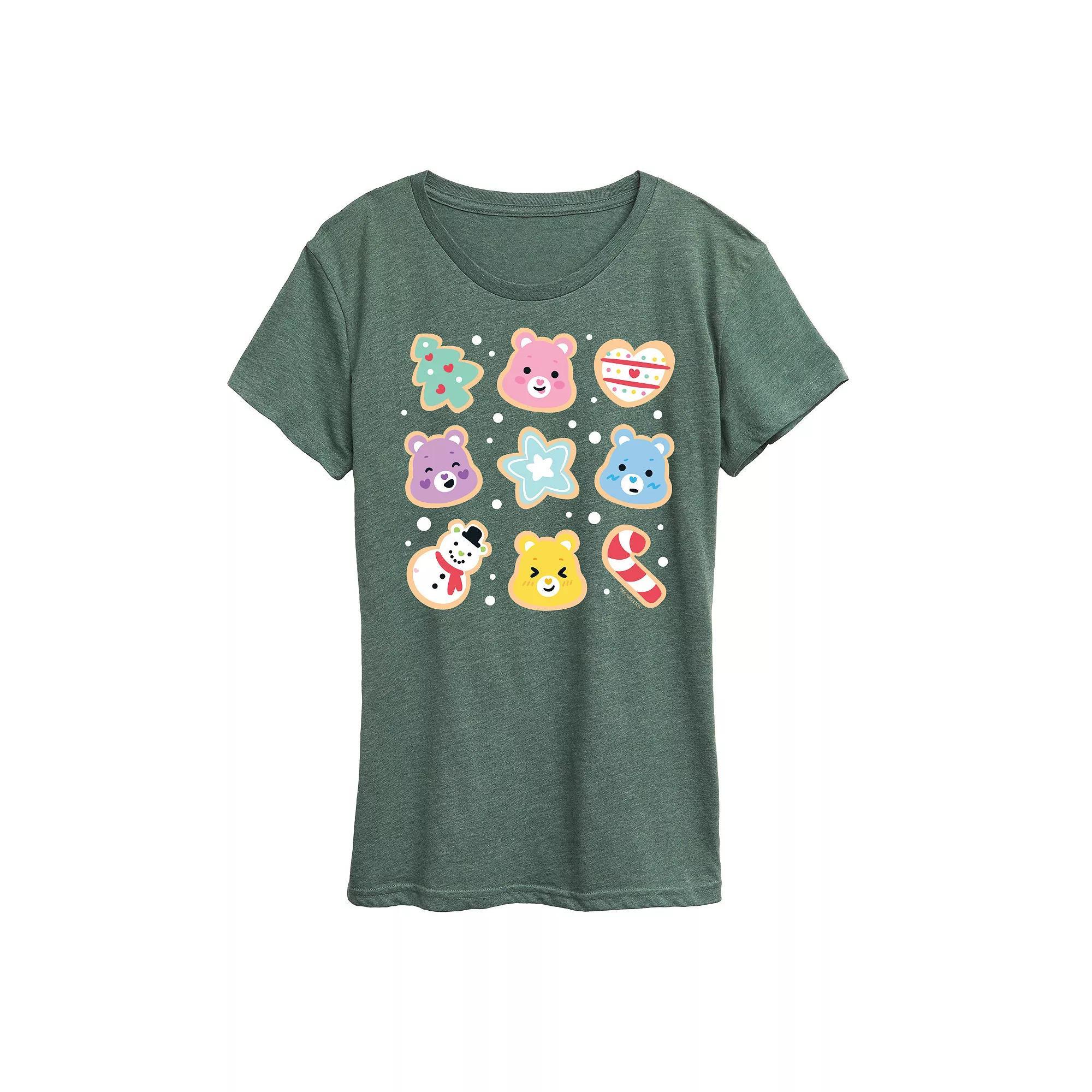 Womens Care Bears Christmas Cookies Graphic Tee, Girls Blue Product Image