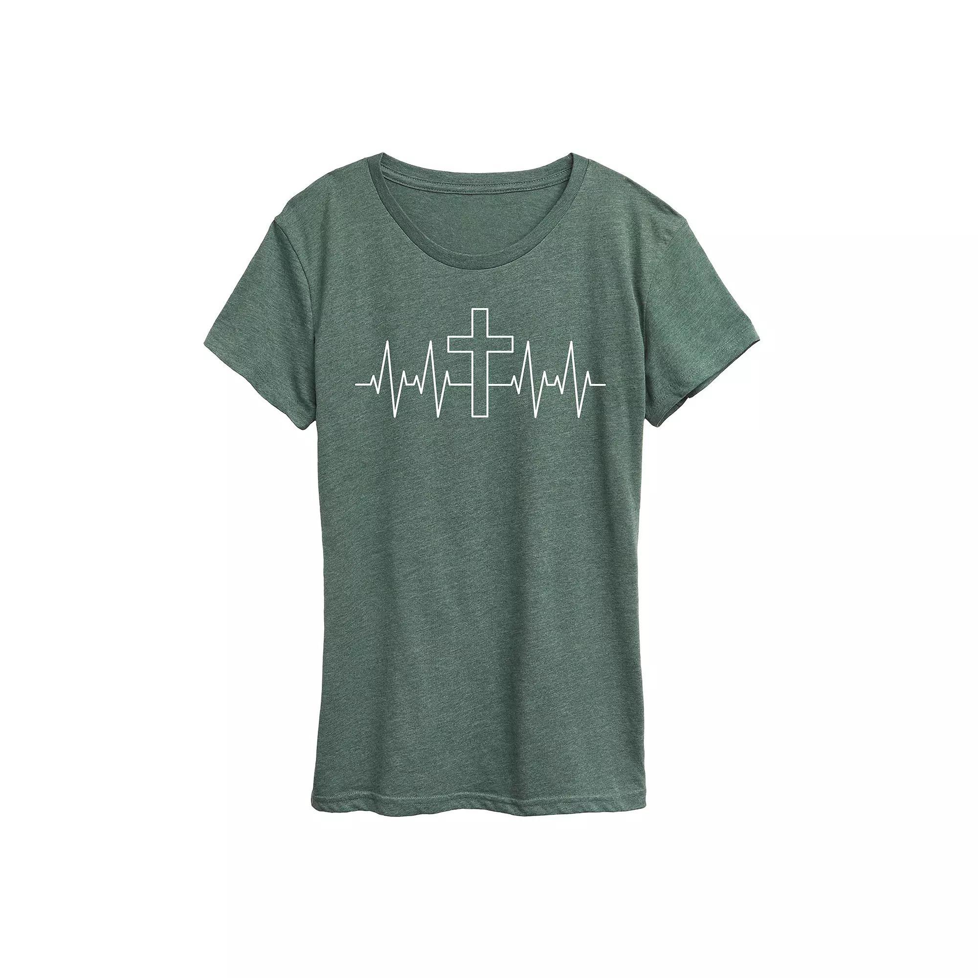 Womens Fall Flowers Graphic Tee Grey Green Product Image