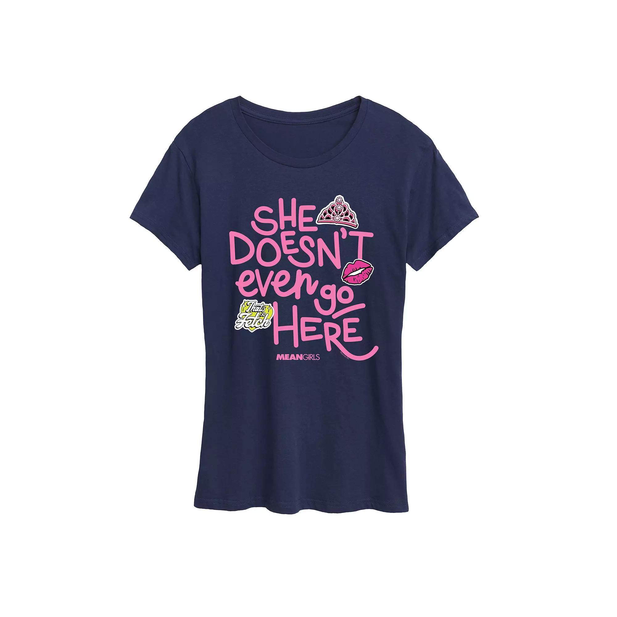 Womens Mean Girls She Doesnt Go Here Graphic Tee Blue Product Image