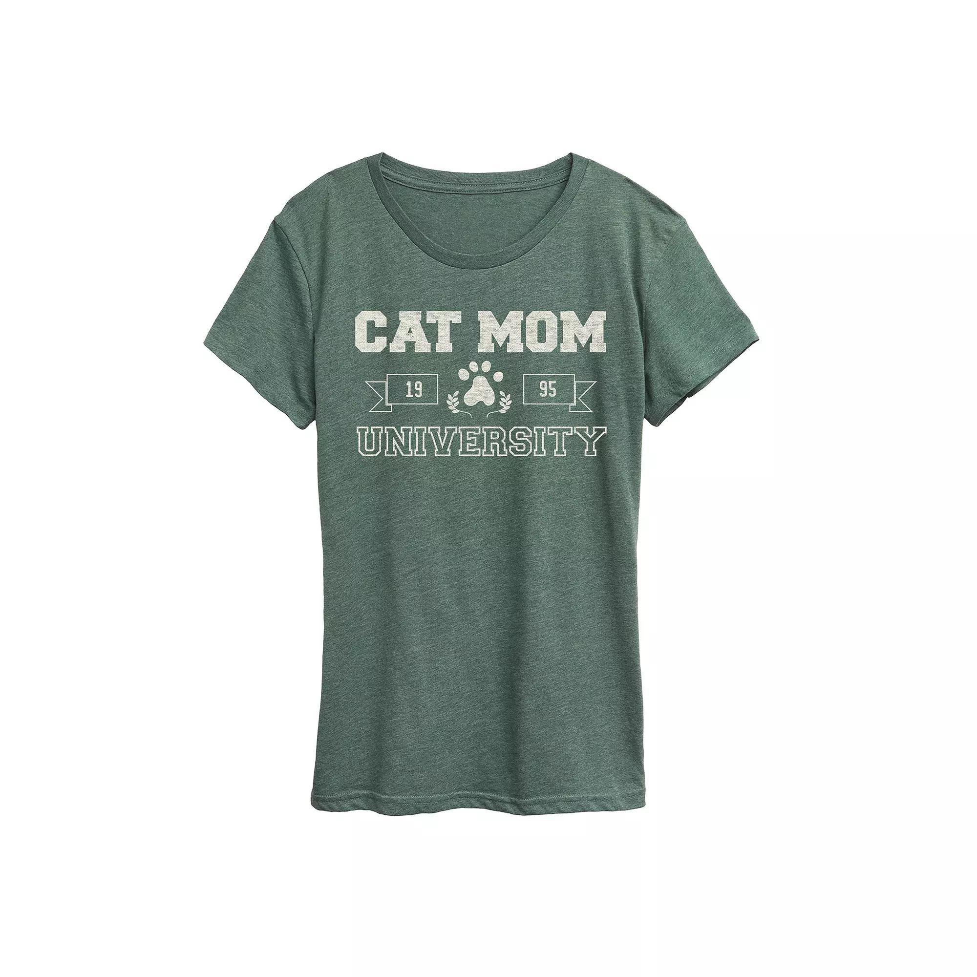 Womens Cat Outlines Graphic Tee Grey Dark Red Product Image