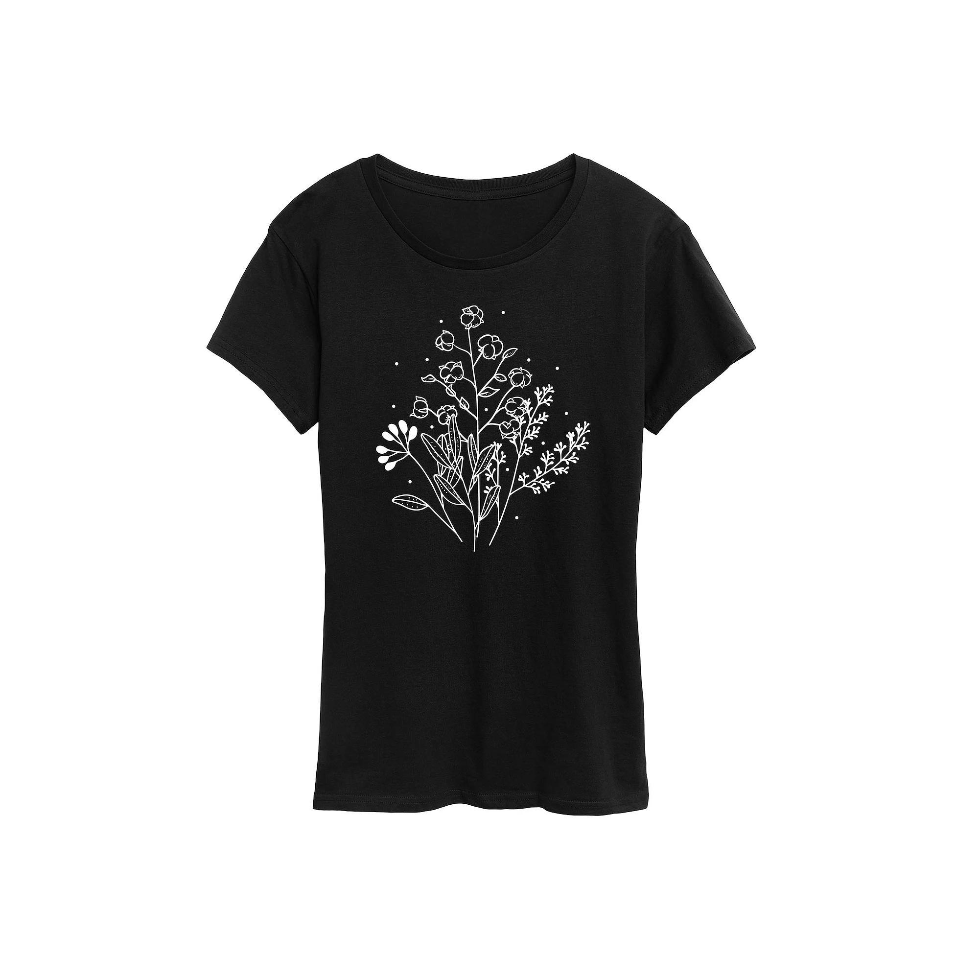 Womens Give Thanks Yall Distressed Graphic Tee Product Image