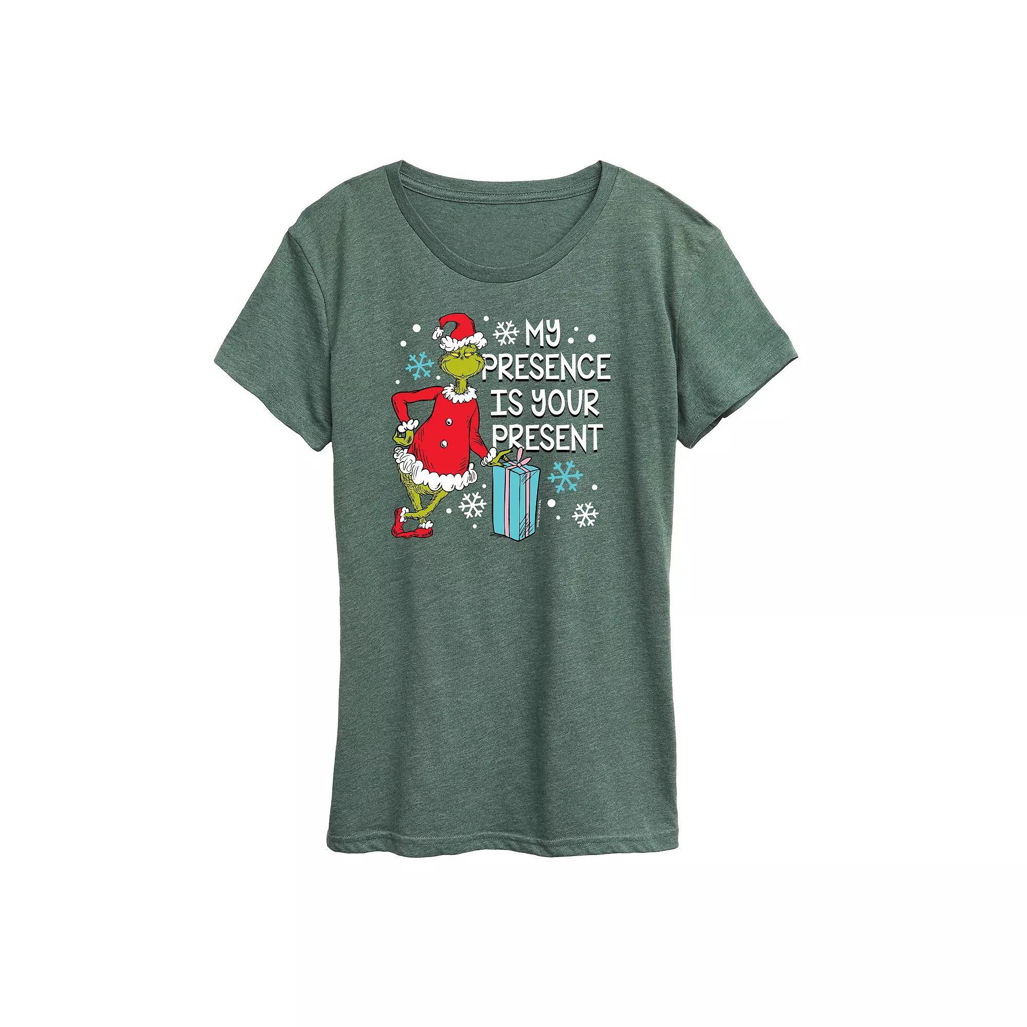 Womens Brushstroke Clover Graphic Tee Grey Green Product Image