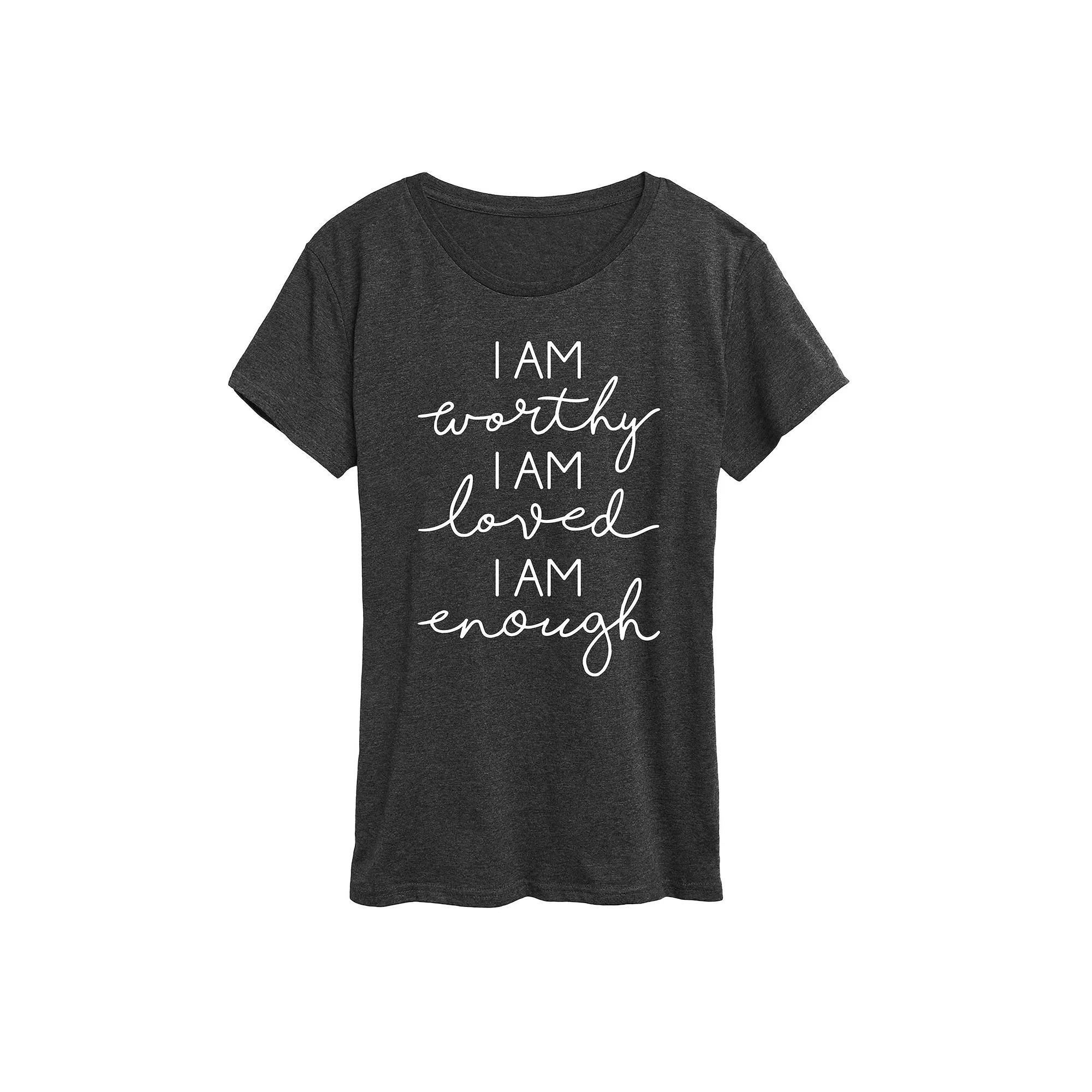 Womens Floral Heart Outline Graphic Tee Grey Blue Product Image