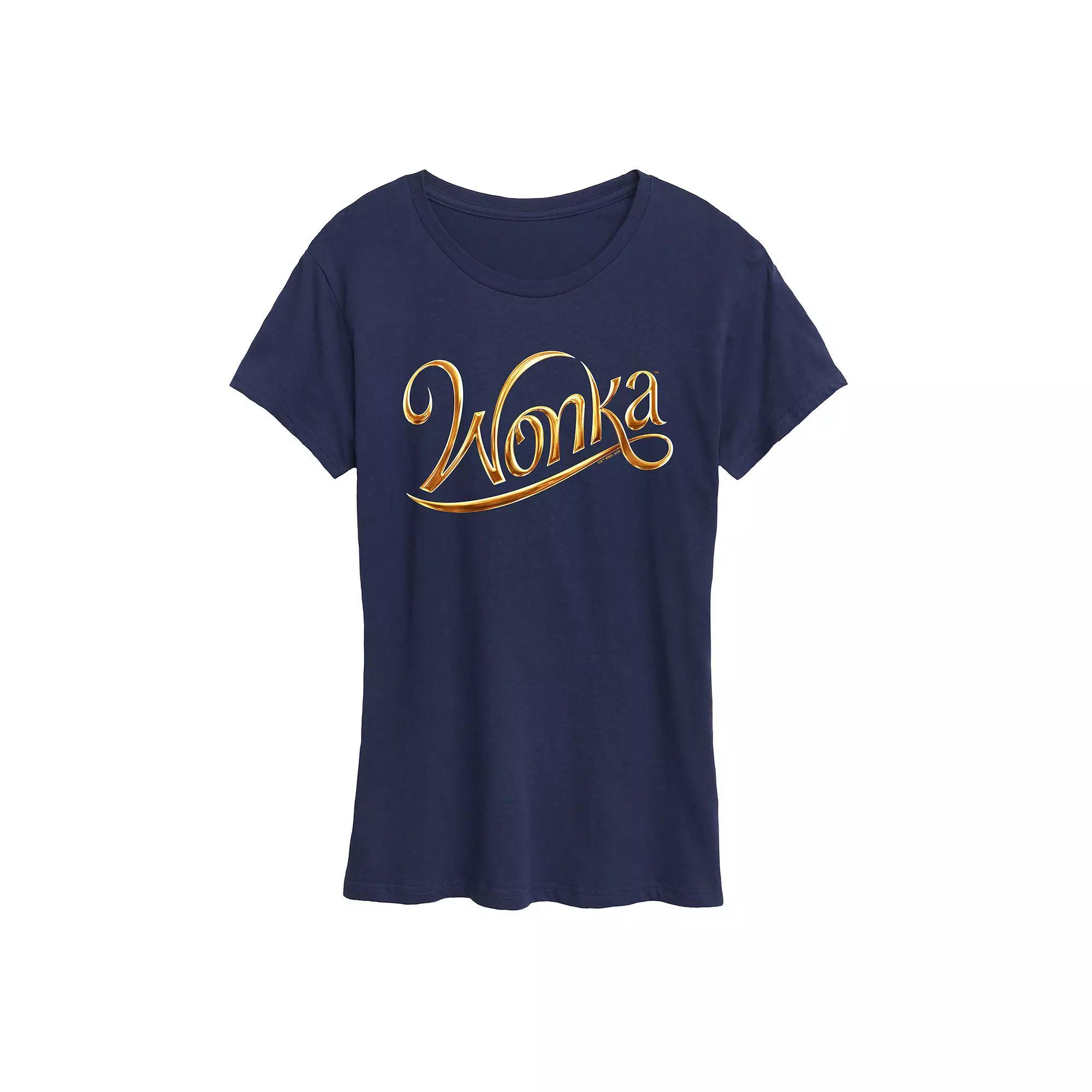 Womens Wonka Logo 3D Graphic Tee Heather Grey Product Image