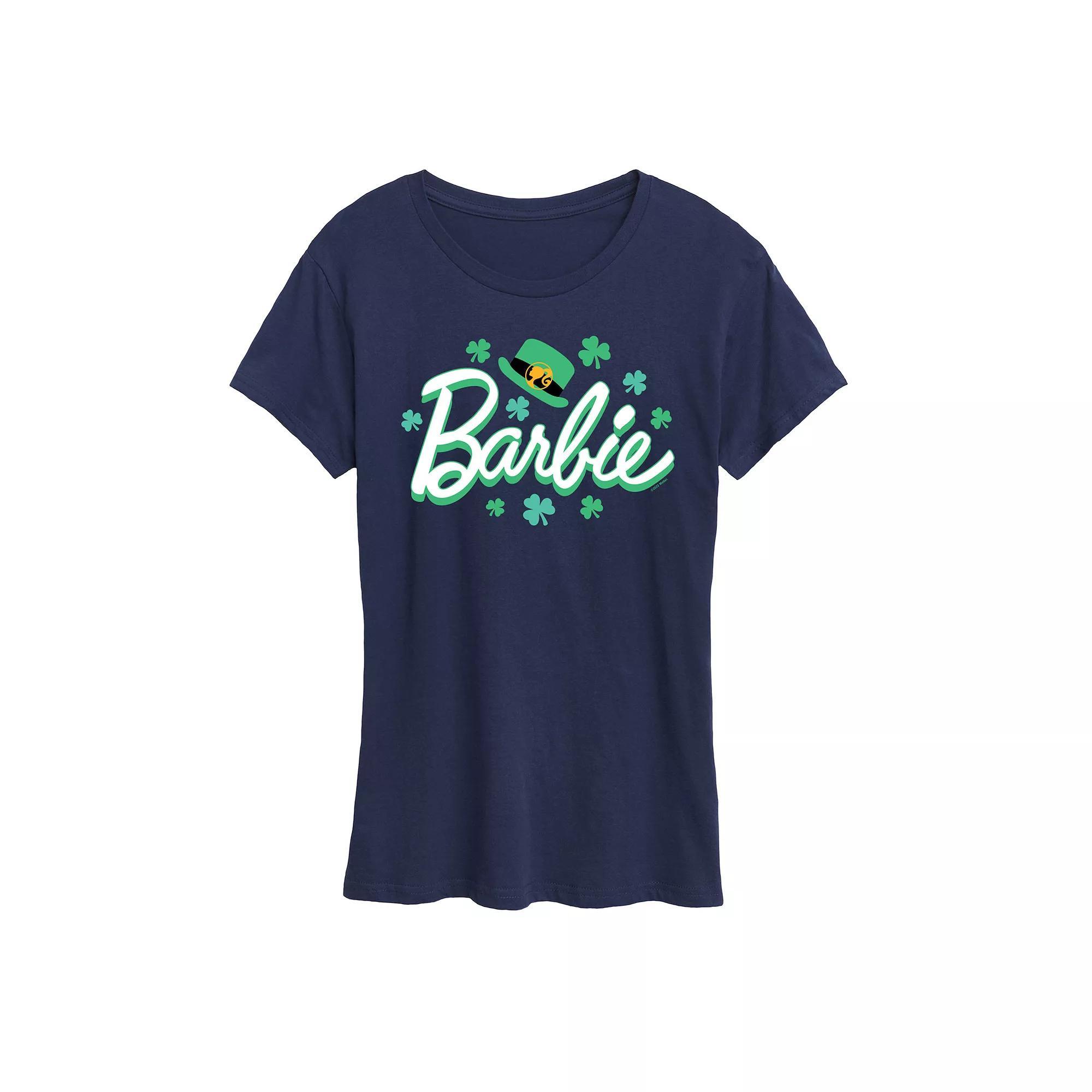 Women's Barbie® St. Patrick's Logo Graphic Tee, Size: Medium, Black Product Image