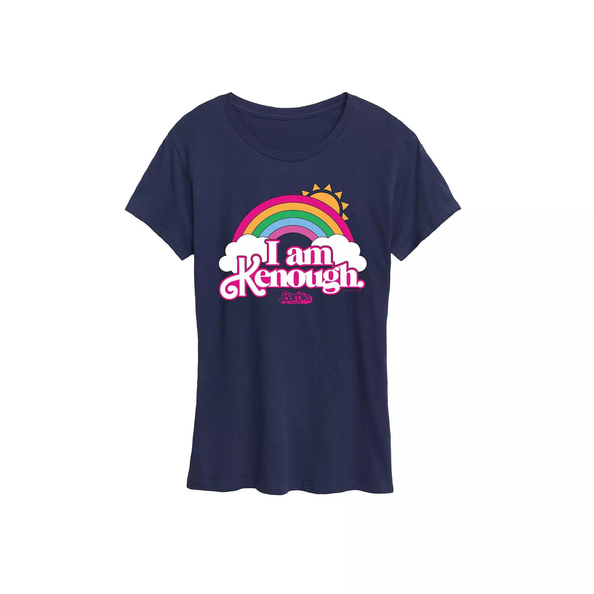 Womens Barbie The Movie Kenough Rainbow Graphic Tee, Girls Grey Royal Blue Product Image
