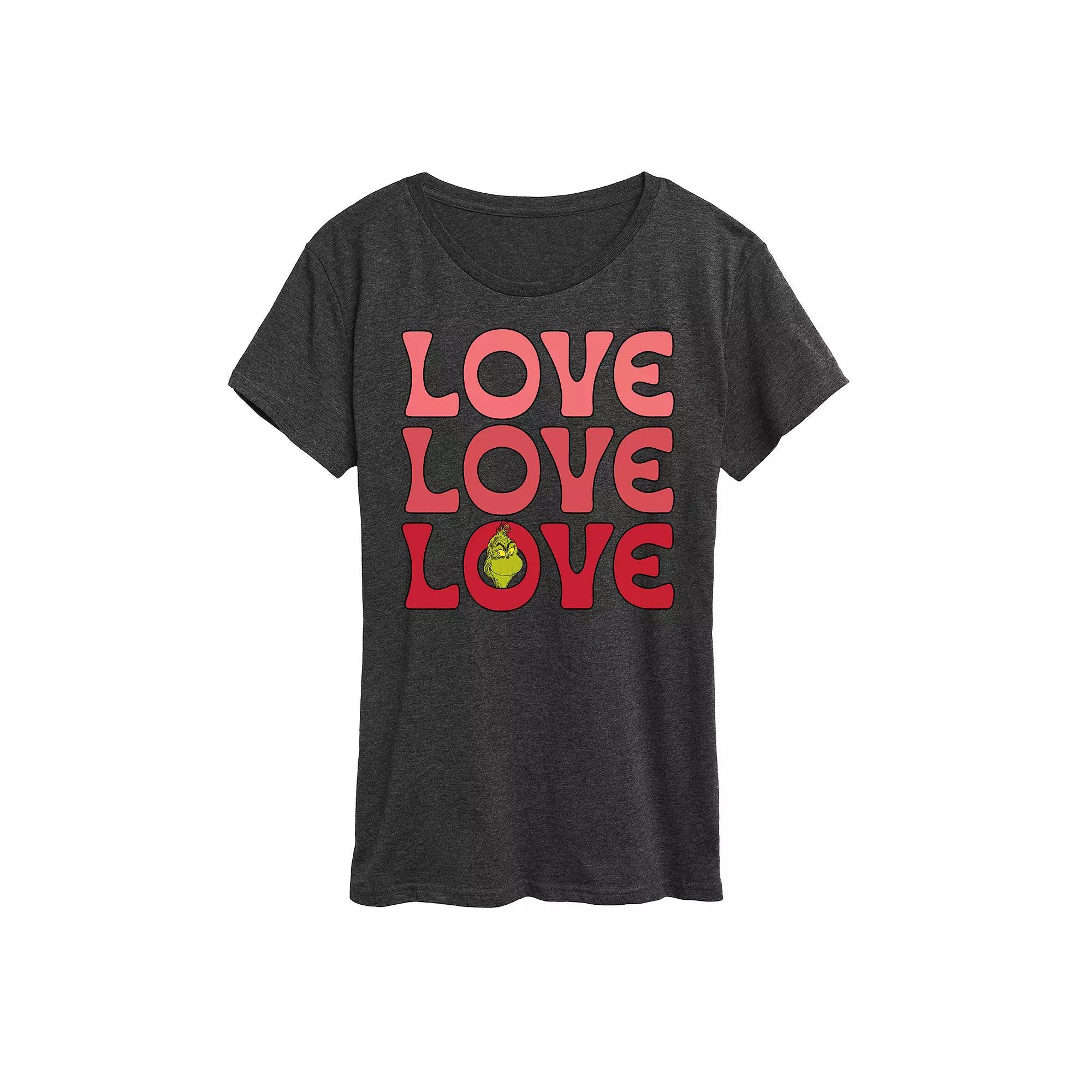 Womens Grinch Love Stack Graphic Tee Product Image