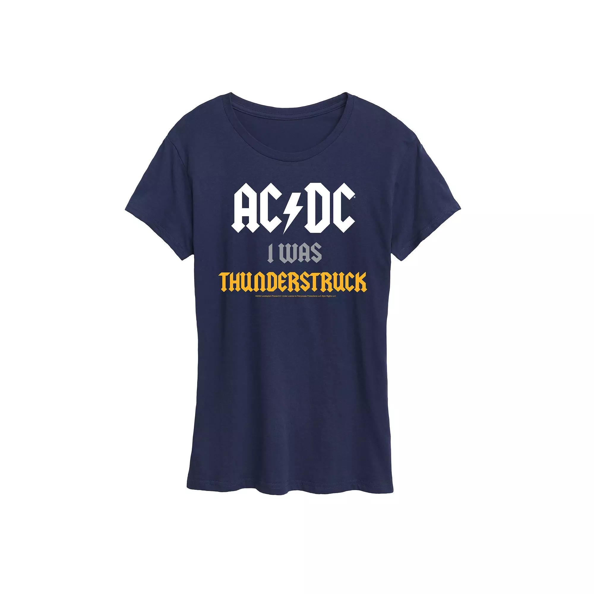 Womens ACDC I Was Thunderstruck Graphic Tee, Girls Product Image