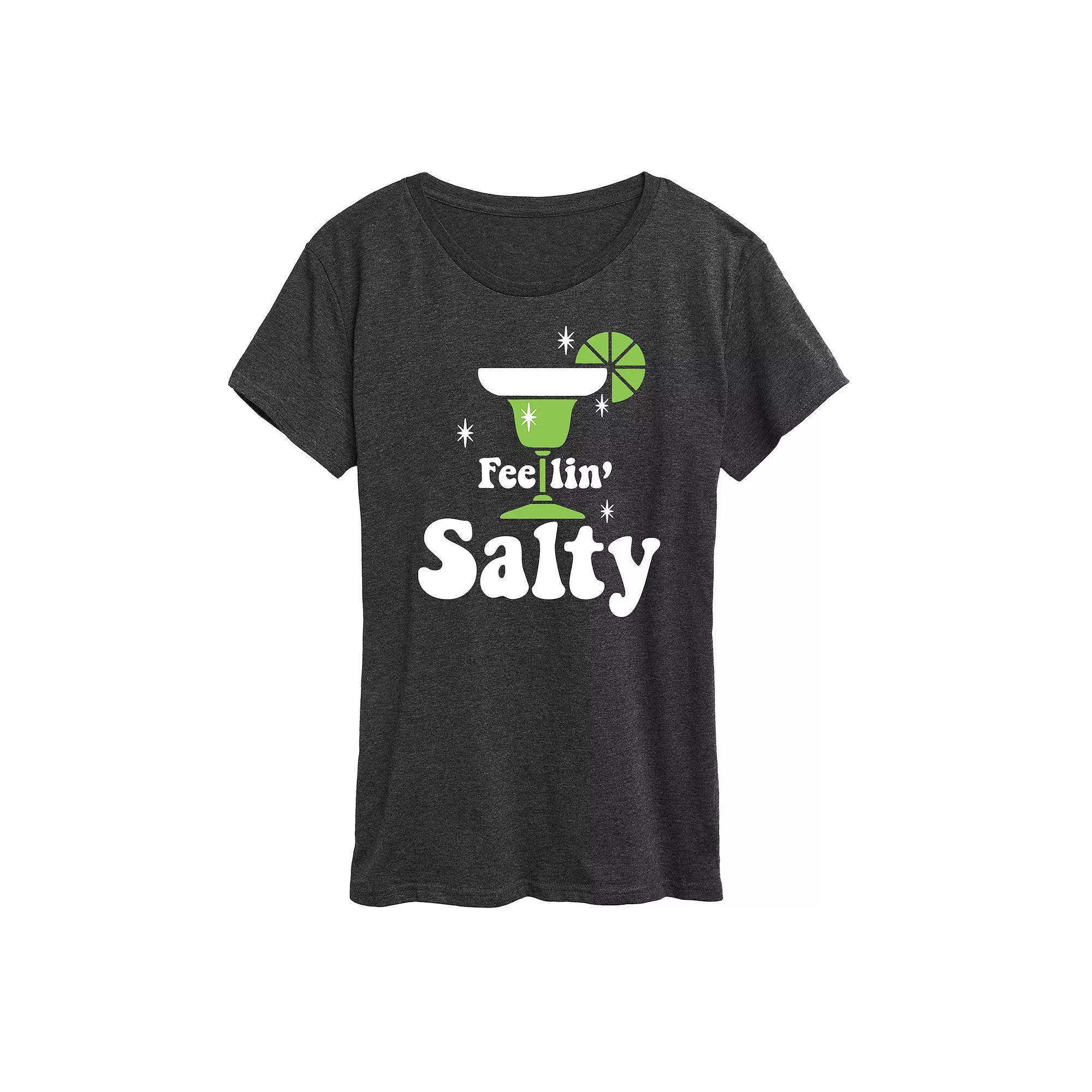 Womens Feelin Salty Graphic Tee Heather Grey Product Image