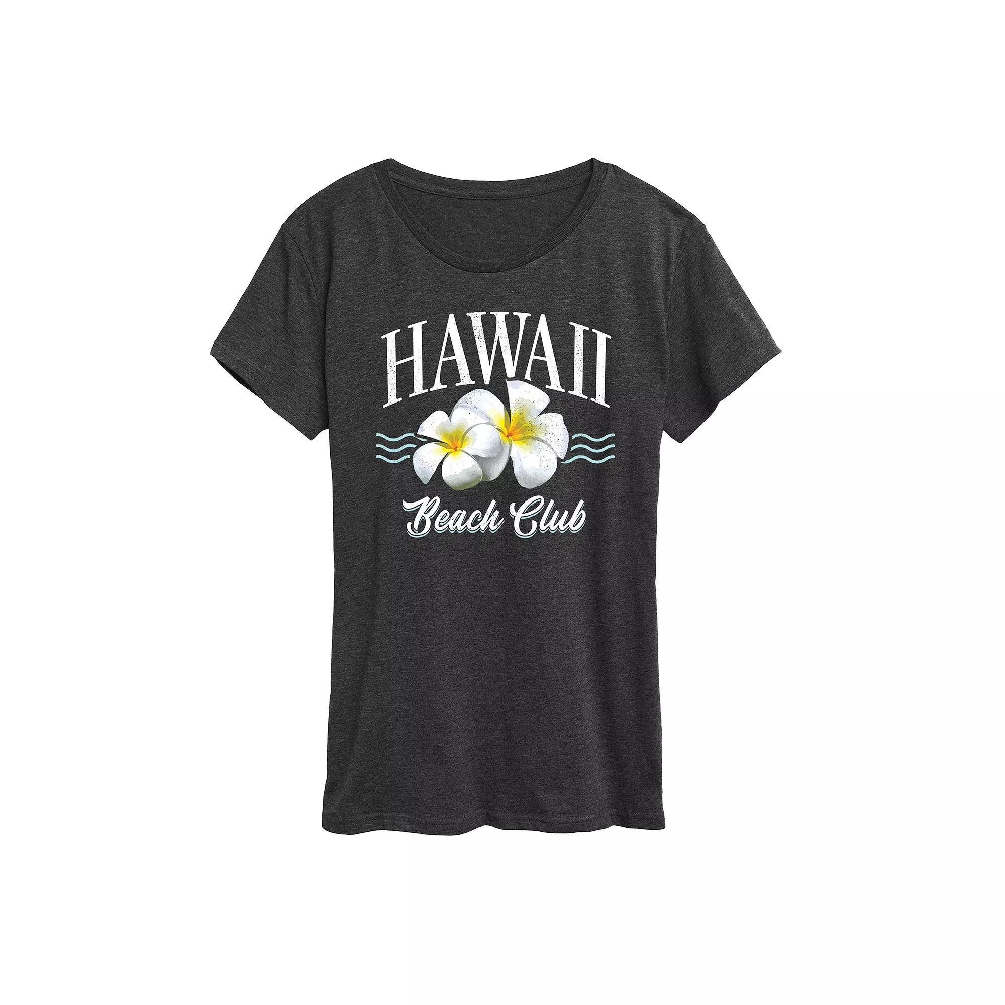 Womens Hawaii Beach Club Graphic Tee Blue Product Image