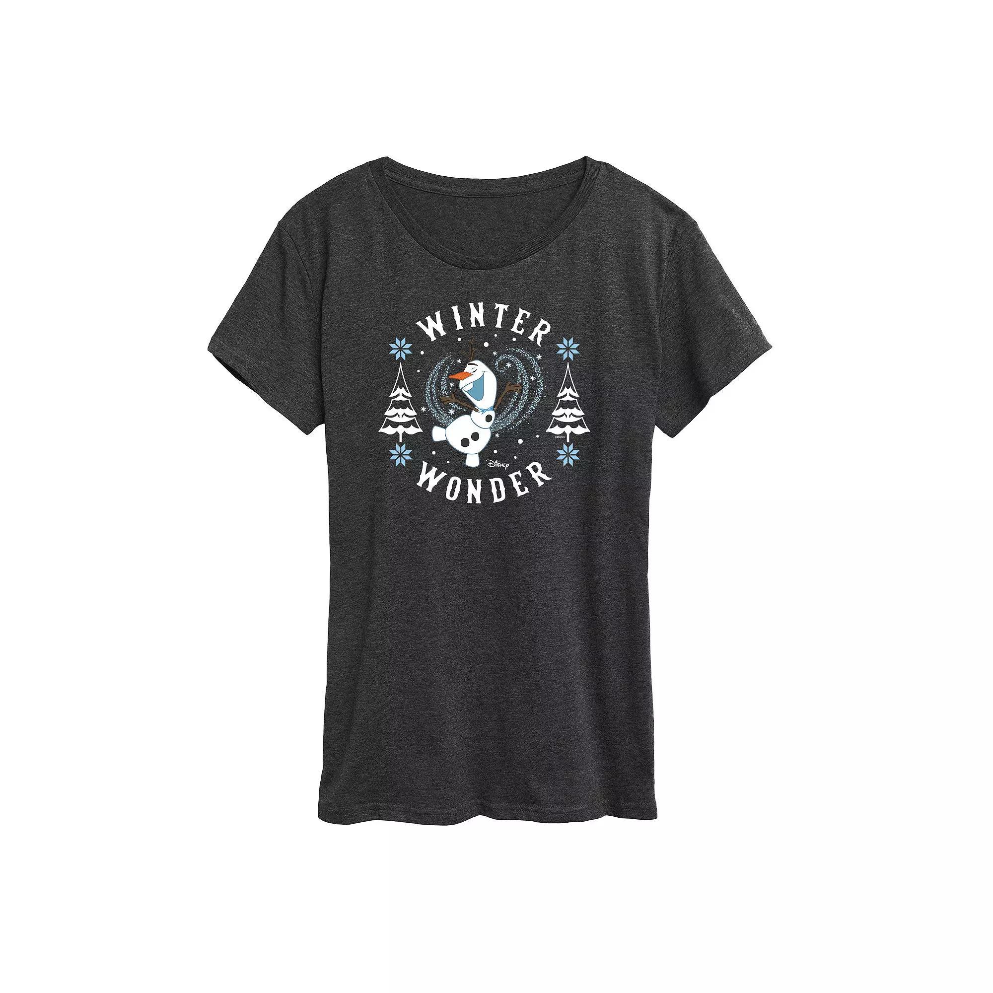 Disneys Frozen 2 Womens Winter Wonder Graphic Tee, Girls Blue Product Image
