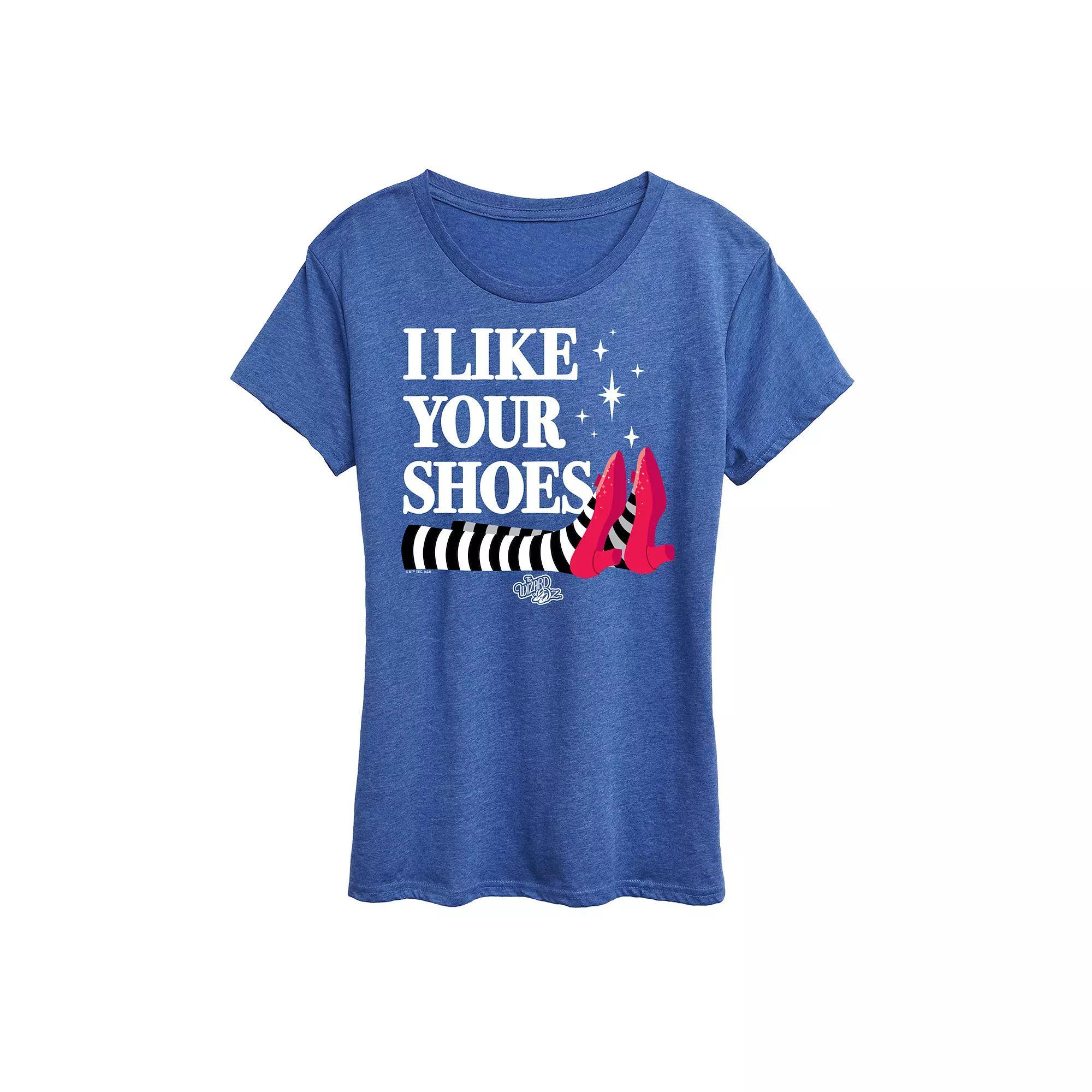 Womens The Wizard Of Oz Like Your Shoes Graphic Tee Grey Gray Product Image