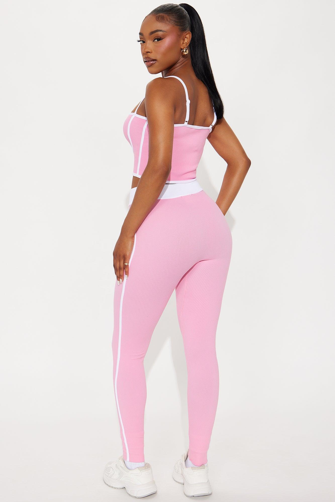 Pushing Limits Seamless Legging Pant Set - Pink/combo Product Image