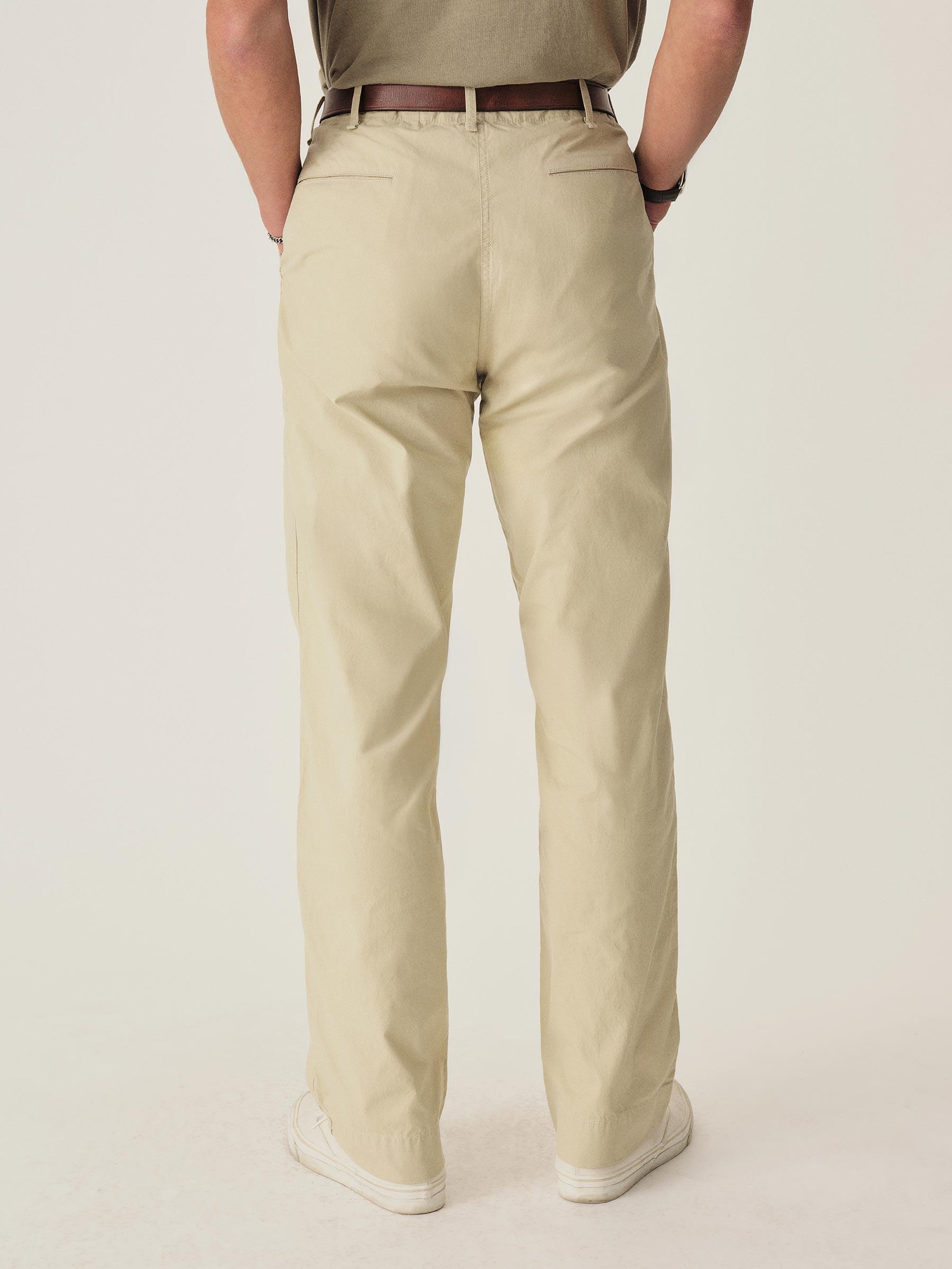 Washed Khaki Parachute Poplin Full Saddle Chino Product Image
