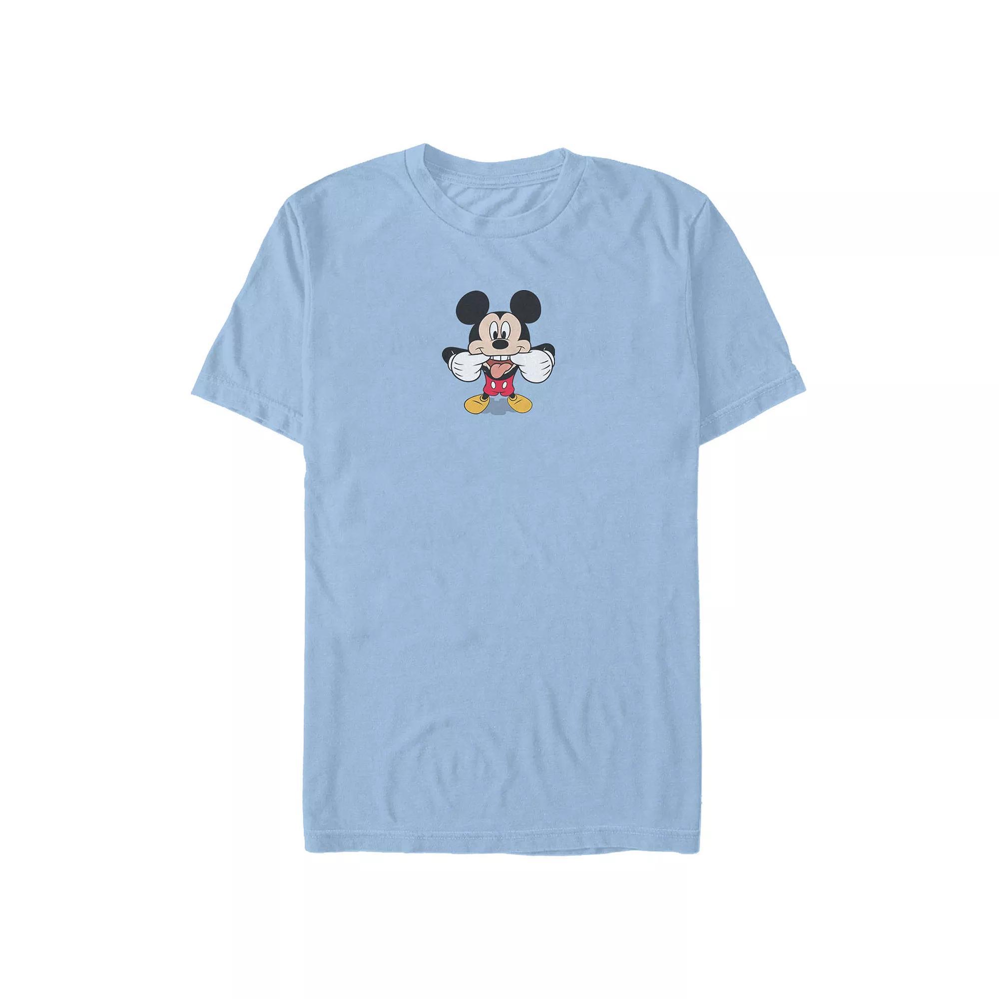 Disney's Mickey Mouse Goofy Face Portrait Men's Tee, Size: Large, Light Blue Product Image