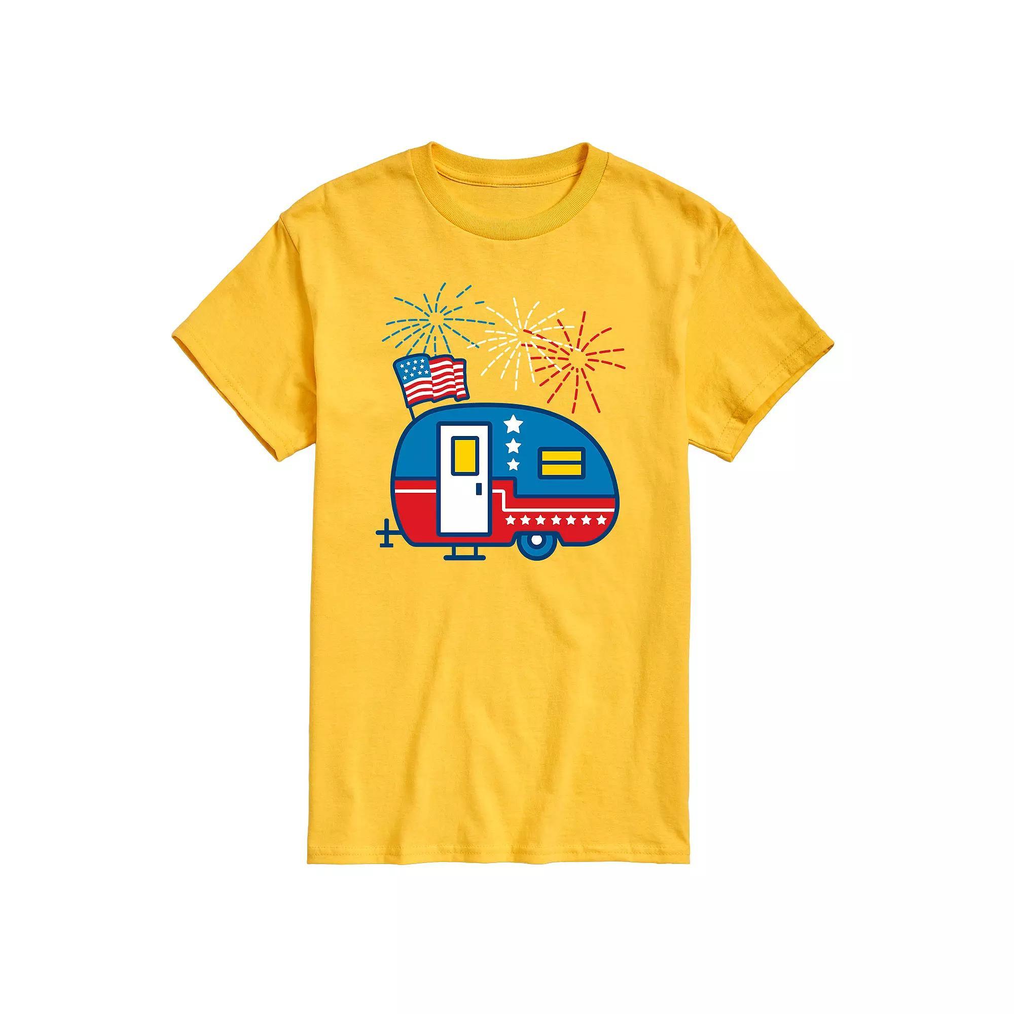 Mens Patriotic Themed Camper Graphic Tee Product Image