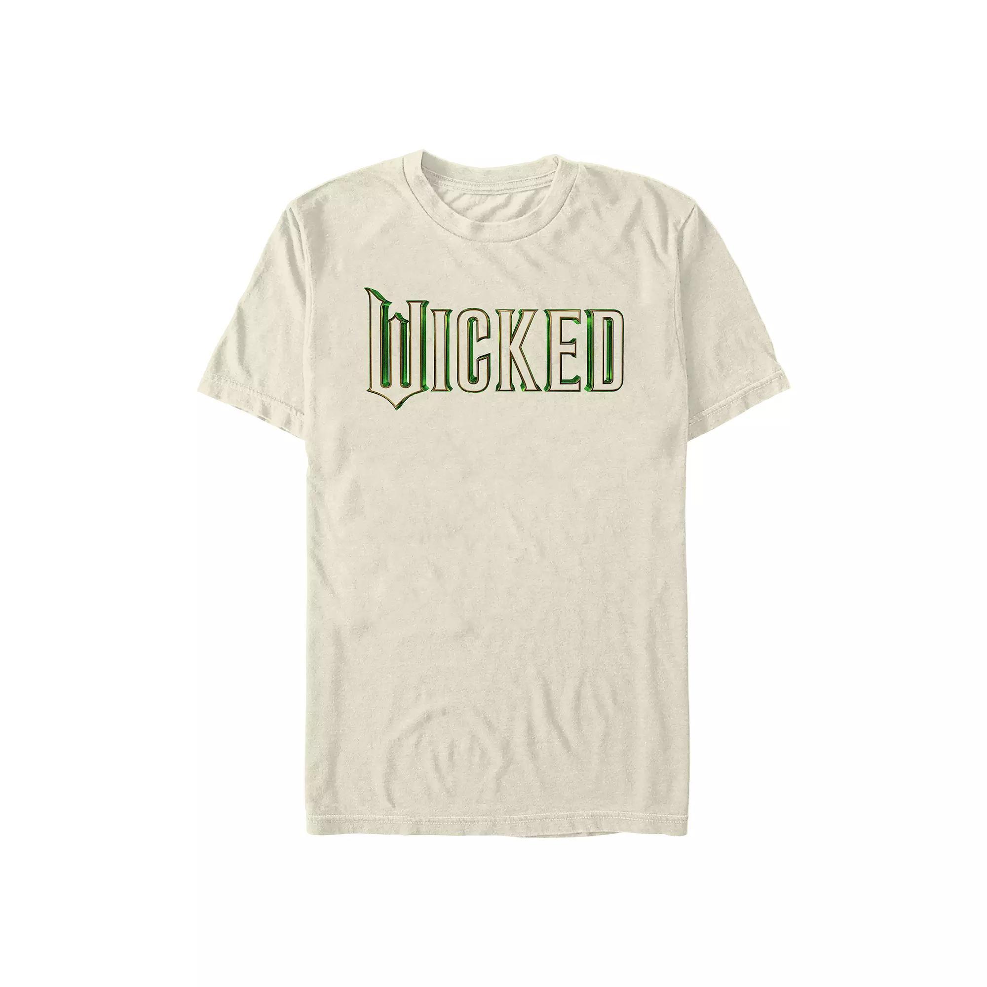 Men's Wicked Logo Title With Soundtrack Comfort Graphic Tee, Size: Medium, Ivory Product Image