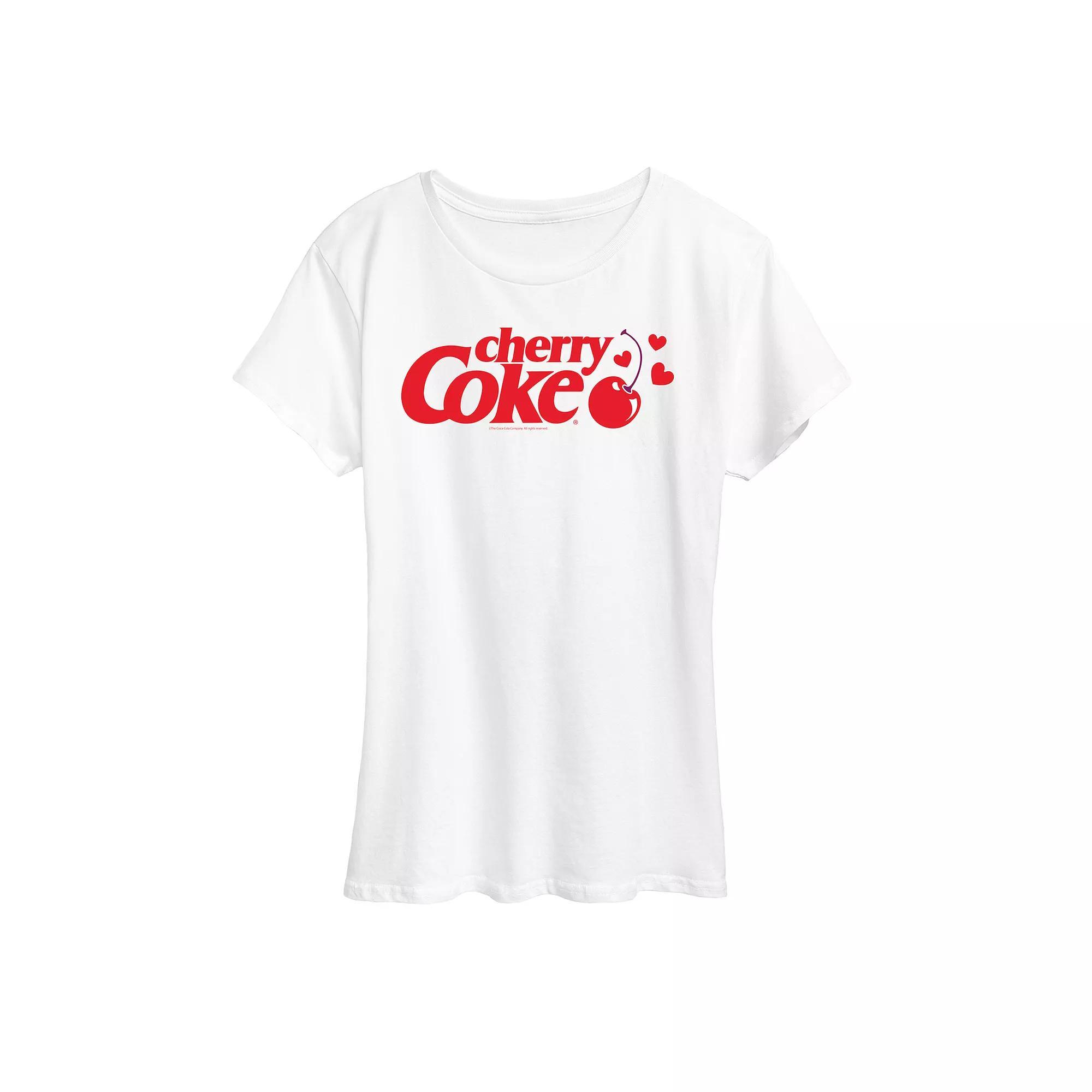 Womens Cherry Coke Heart Cherry Graphic Tee Product Image