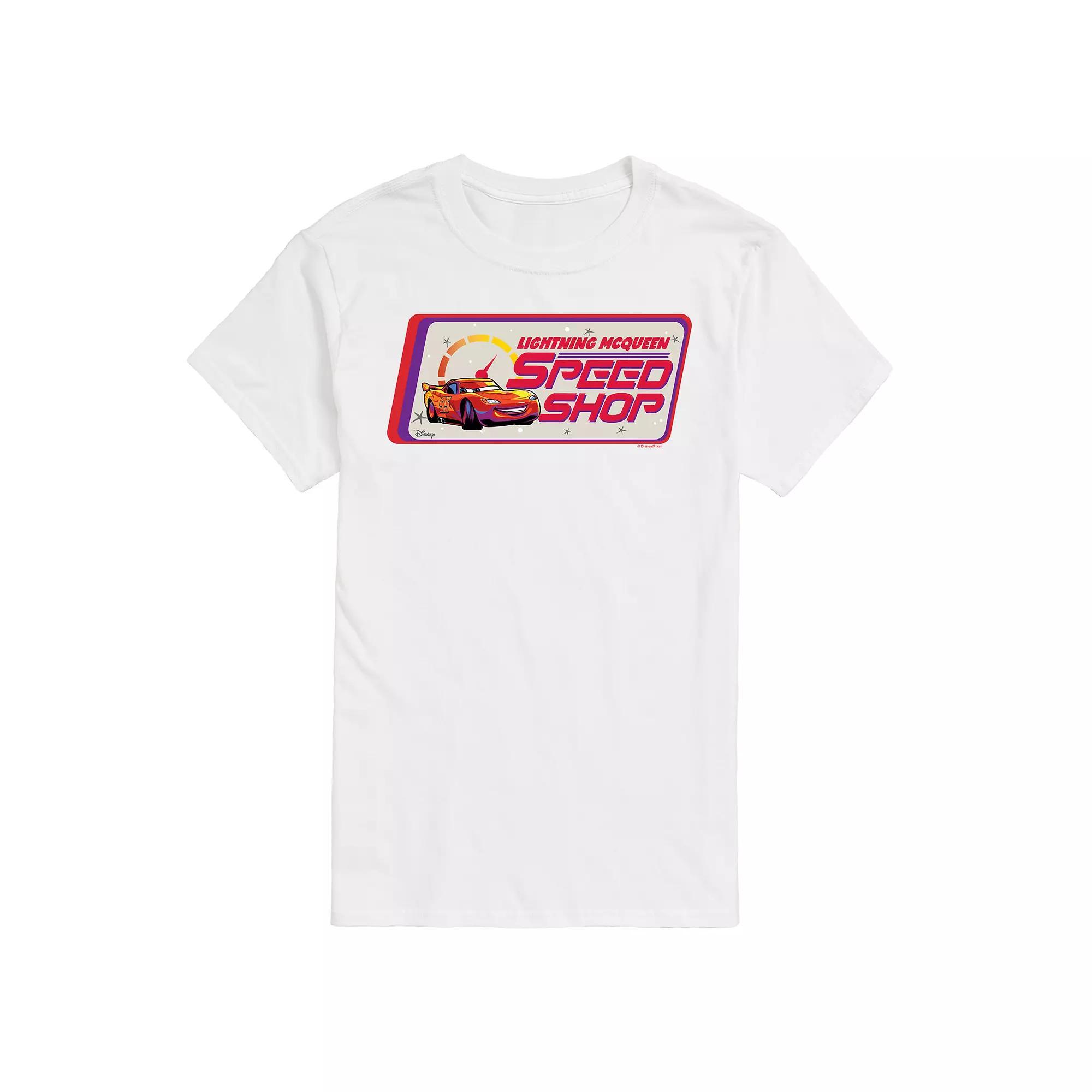 Disney / Pixars Cars Lightning McQueen Mens Speed Shop Graphic Tee Product Image