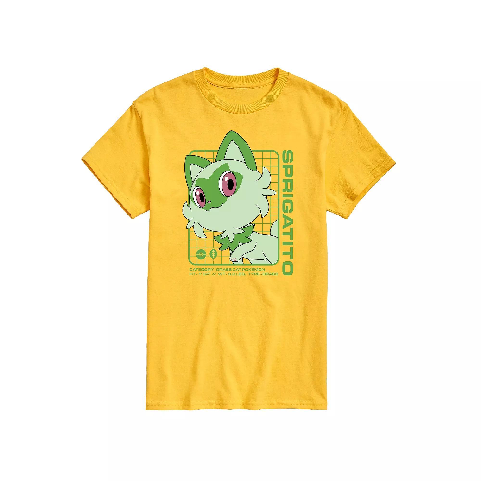 Mens Pokemon Sprigatito Stats Graphic Tee Product Image