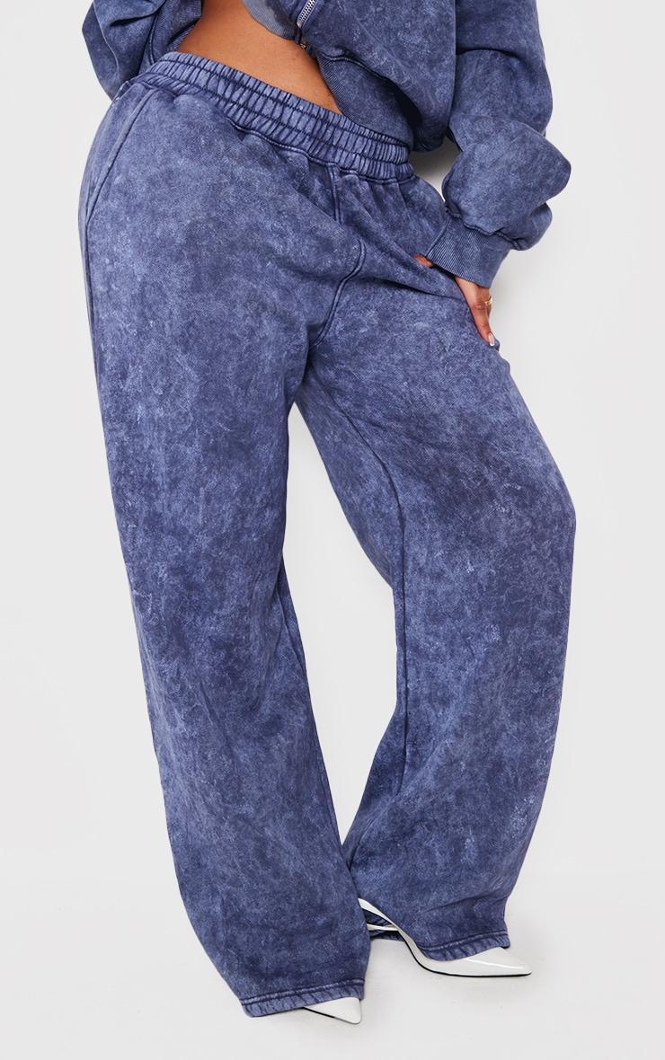 Shape Navy Washed Wide Leg Sweatpants Product Image