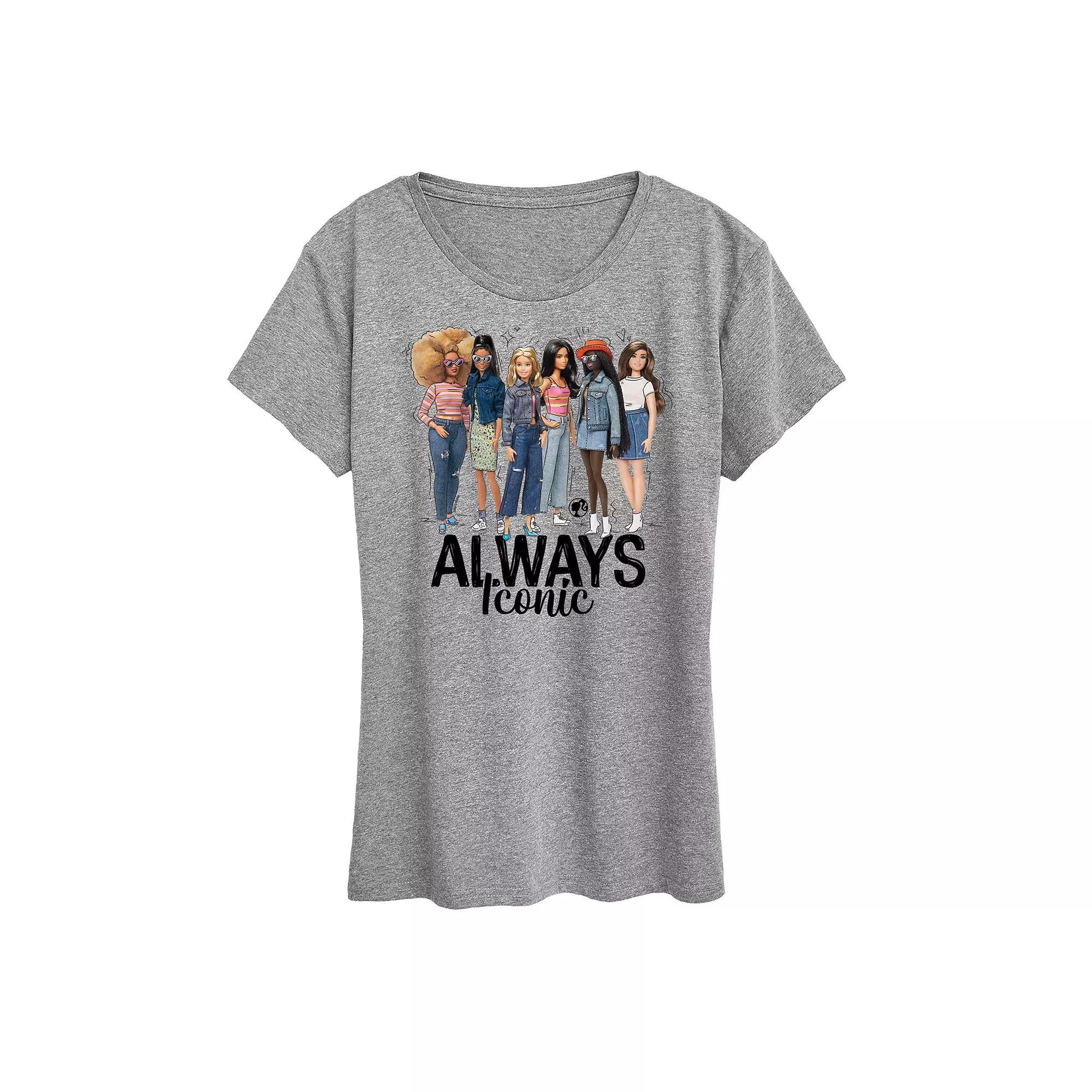 Womens Barbie Always Iconic Graphic Tee Grey Gray Product Image