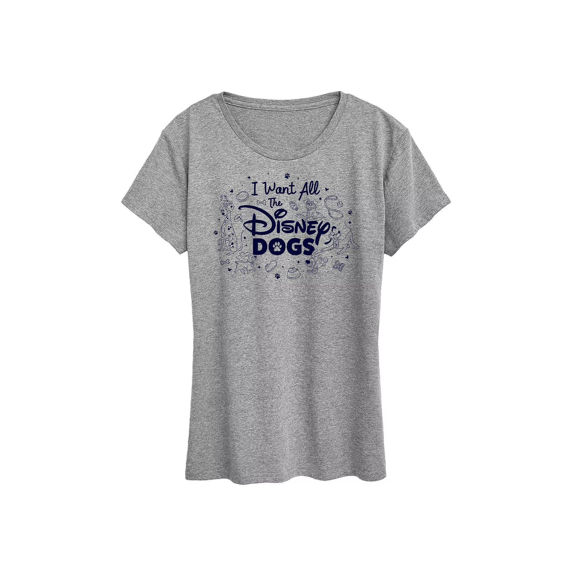 Disney's Mickey Mouse & Friends Women's USA Graphic Tee, Size: Medium, Grey Gray Product Image