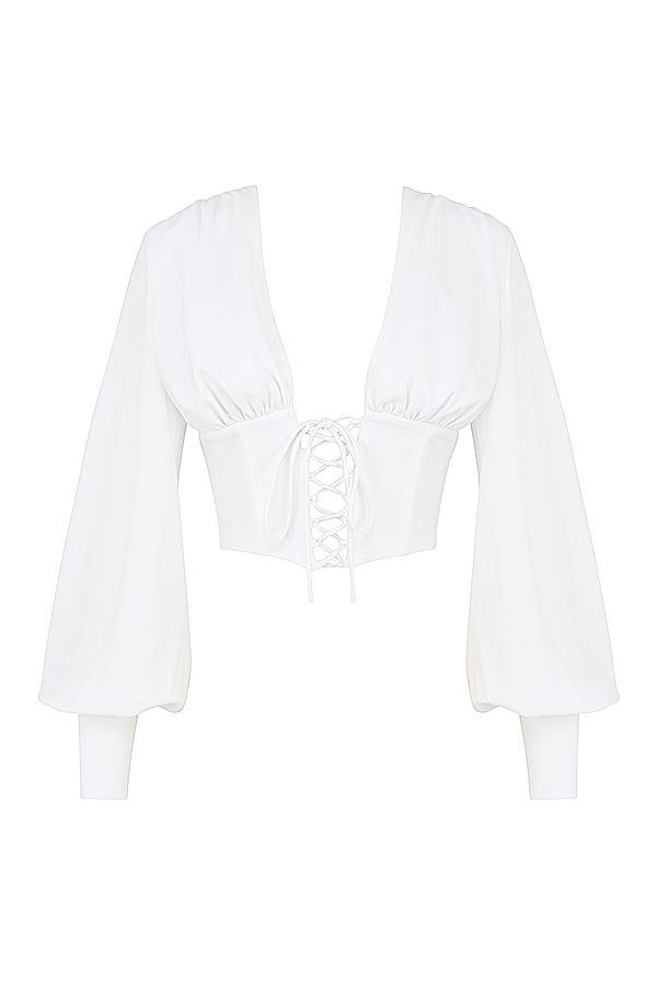 Mirabelle  white lace up corset - sale Product Image