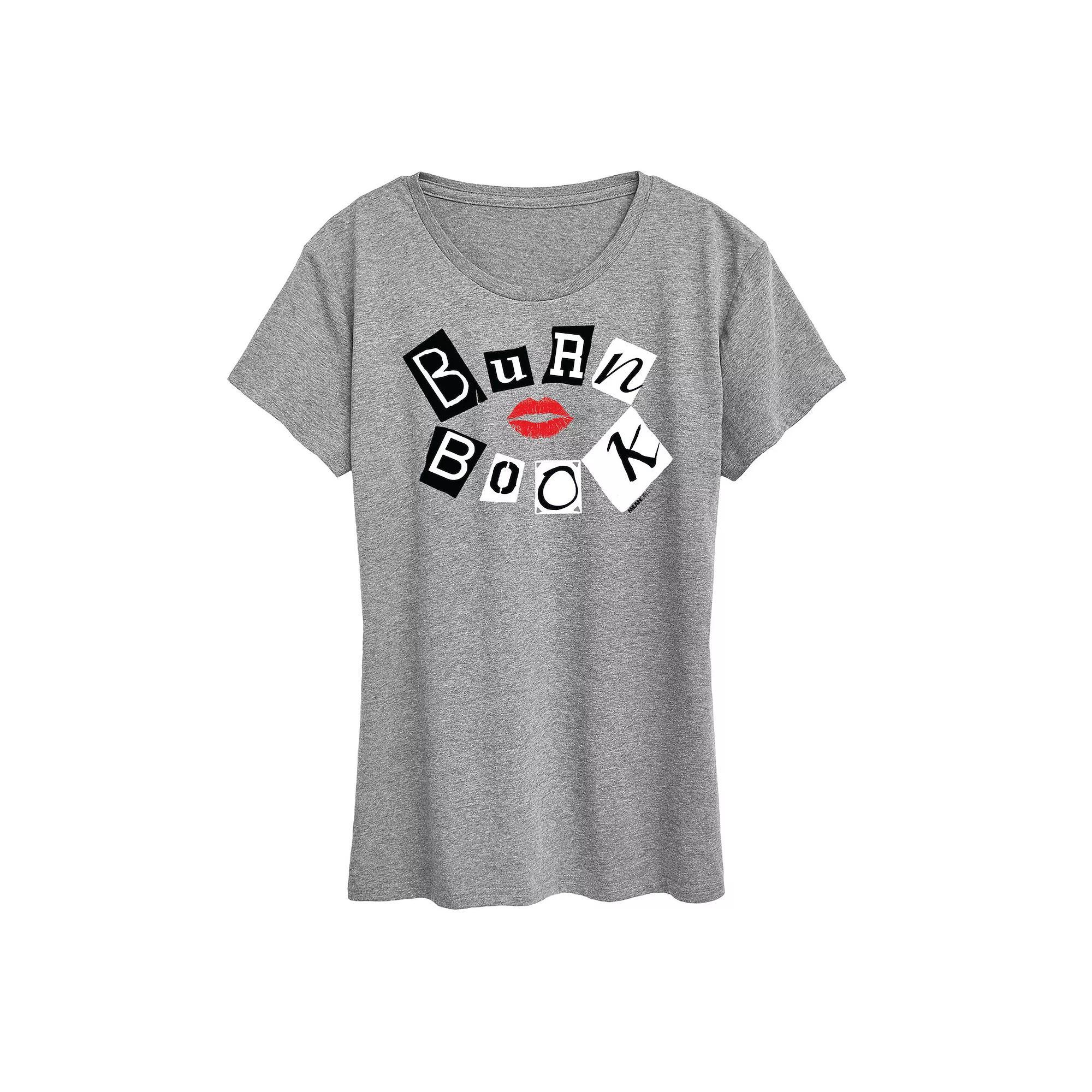 Womens Mean Girls Burn Book Graphic Tee, Girls Grey Gray Product Image