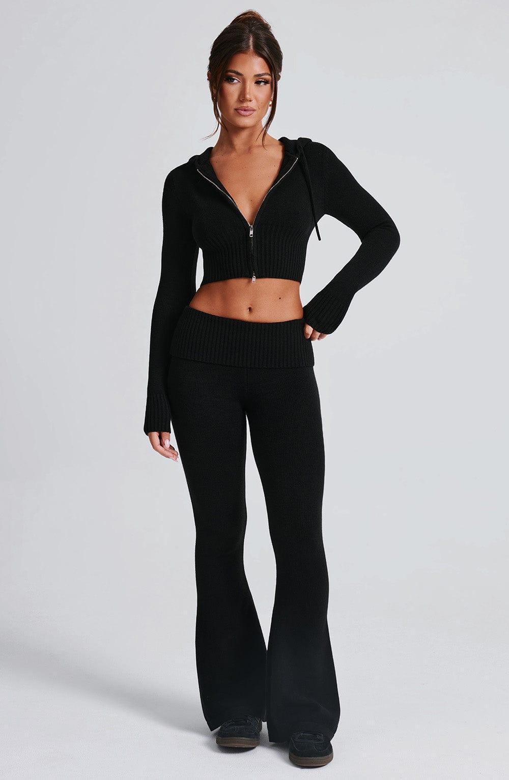 Portia Knit Hoodie - Black Product Image