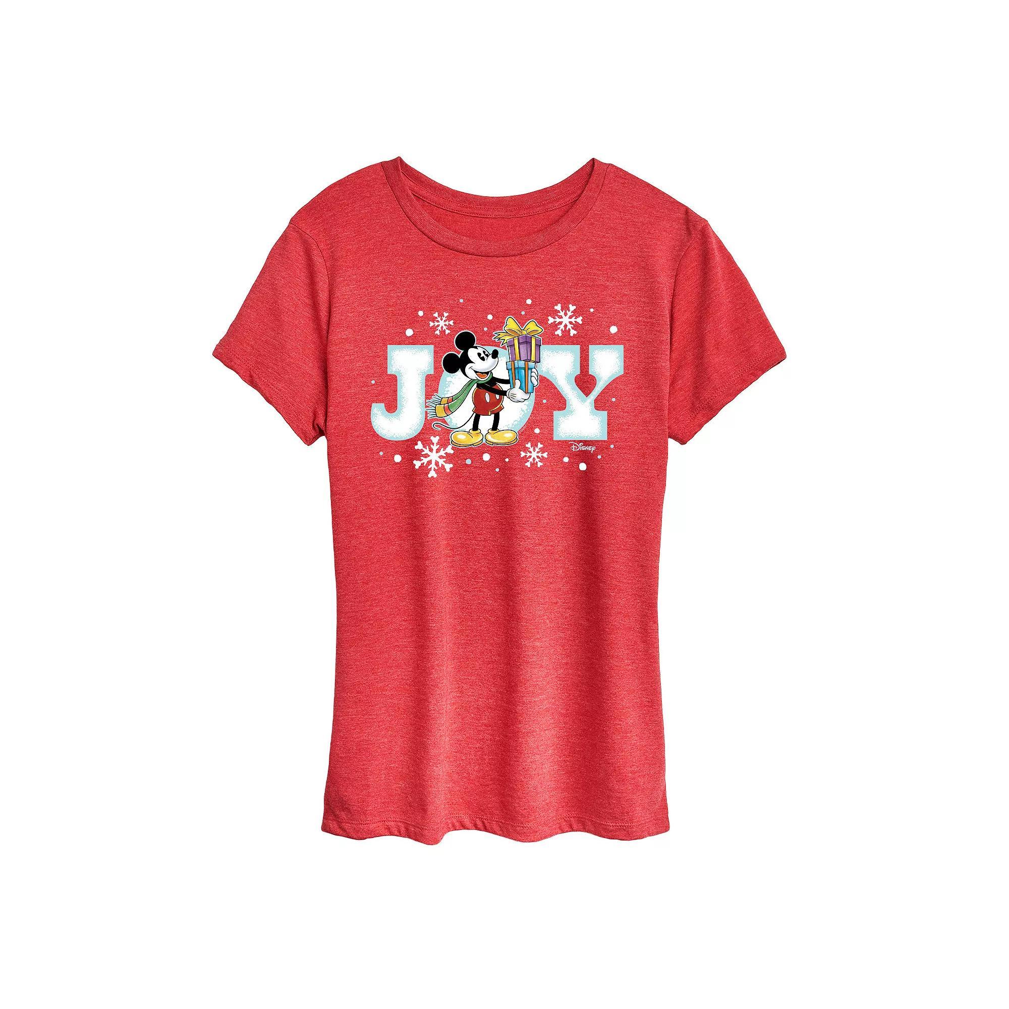 Disney's Mickey Mouse Women's Joy Mickey Graphic Tee, Size: XXL, Grey Red Product Image
