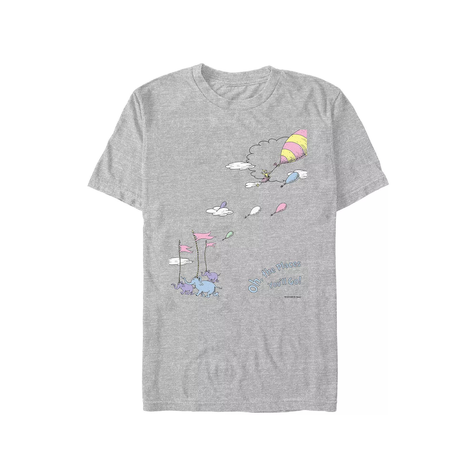 Big & Tall Dr. Seuss Oh The Places You'll Go Graphic Tee, Men's, Size: 3XL Tall, Athletic Grey Product Image