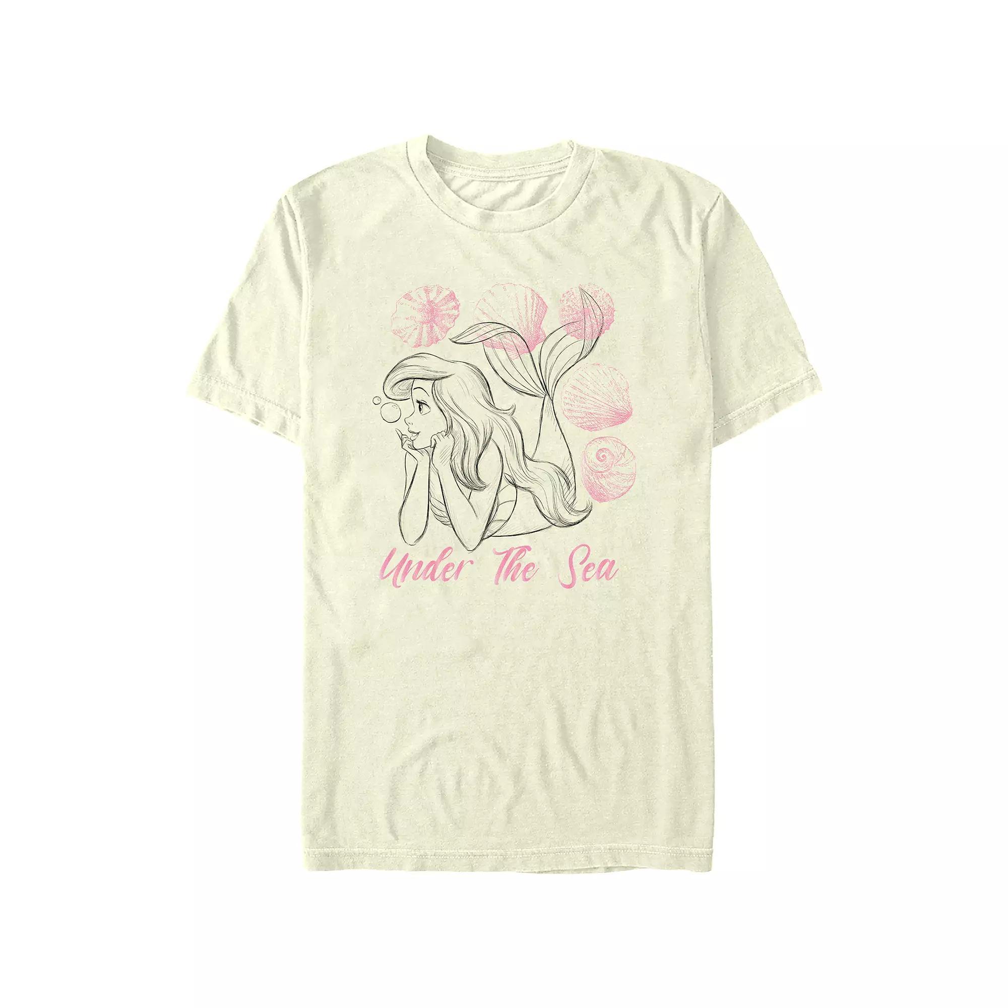 Disney's The Little Mermaid Juniors' Under The Sea Boyfriend Graphic Tee, Women's, Size: Medium, Natural Product Image