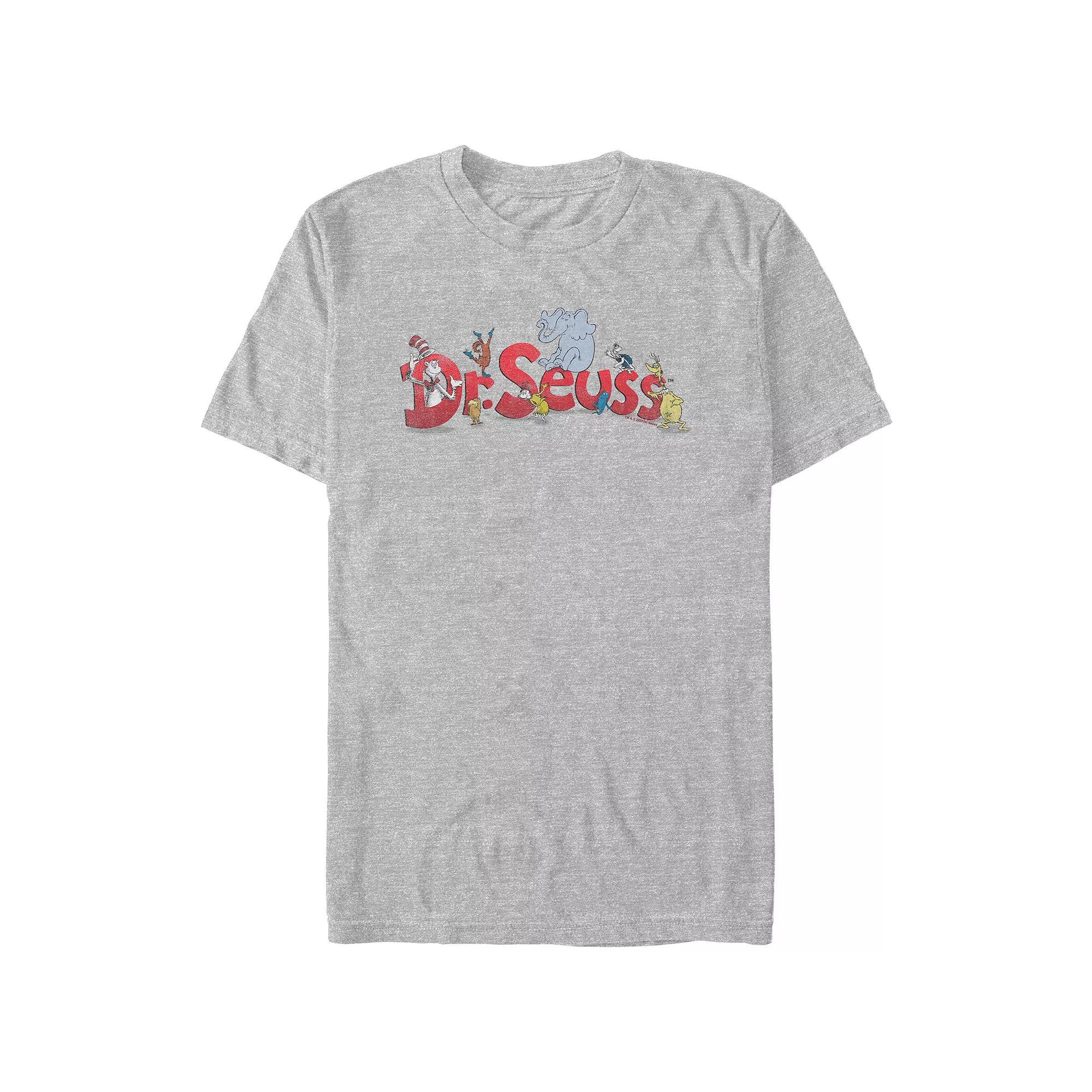 Men's Dr. Seuss Characters Graphic Tee, Size: Small, Athletic Grey Product Image