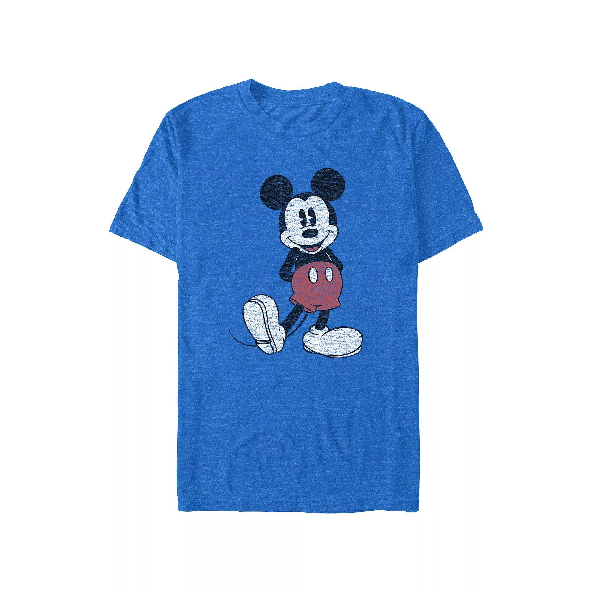 Disney's Mickey Mouse Distressed Design Big & Tall Graphic Tee, Men's, Size: 5XL, Royal Grey Product Image