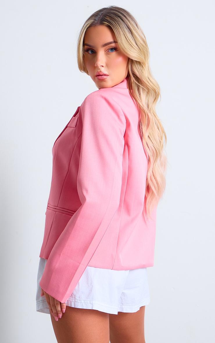 Pastel Pink Ribbon Detail Blazer Product Image