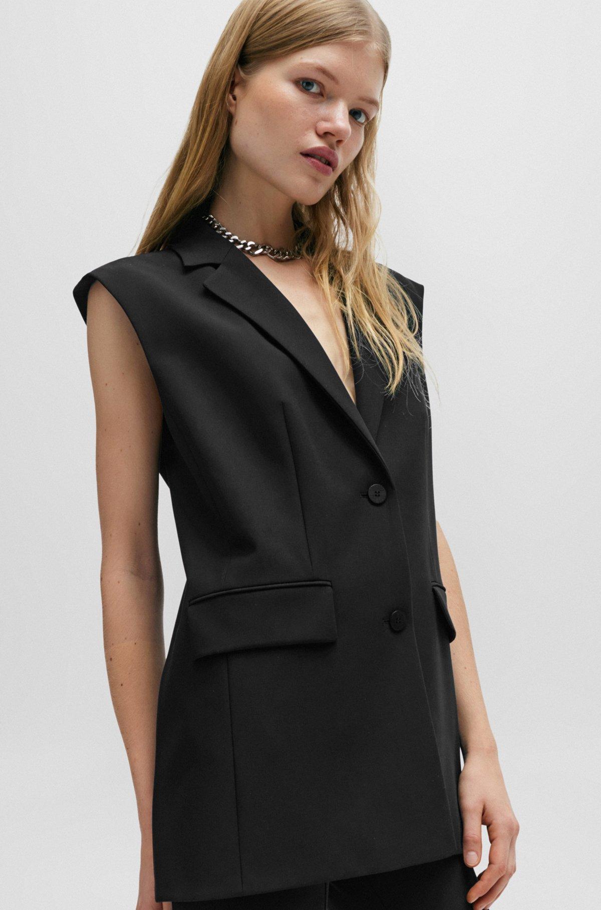 Regular-fit long-length waistcoat with logo lining Product Image