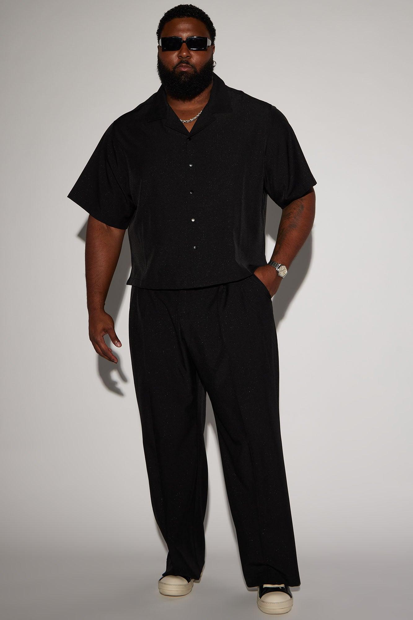 Universal Pleated Loose Trousers - Black Product Image