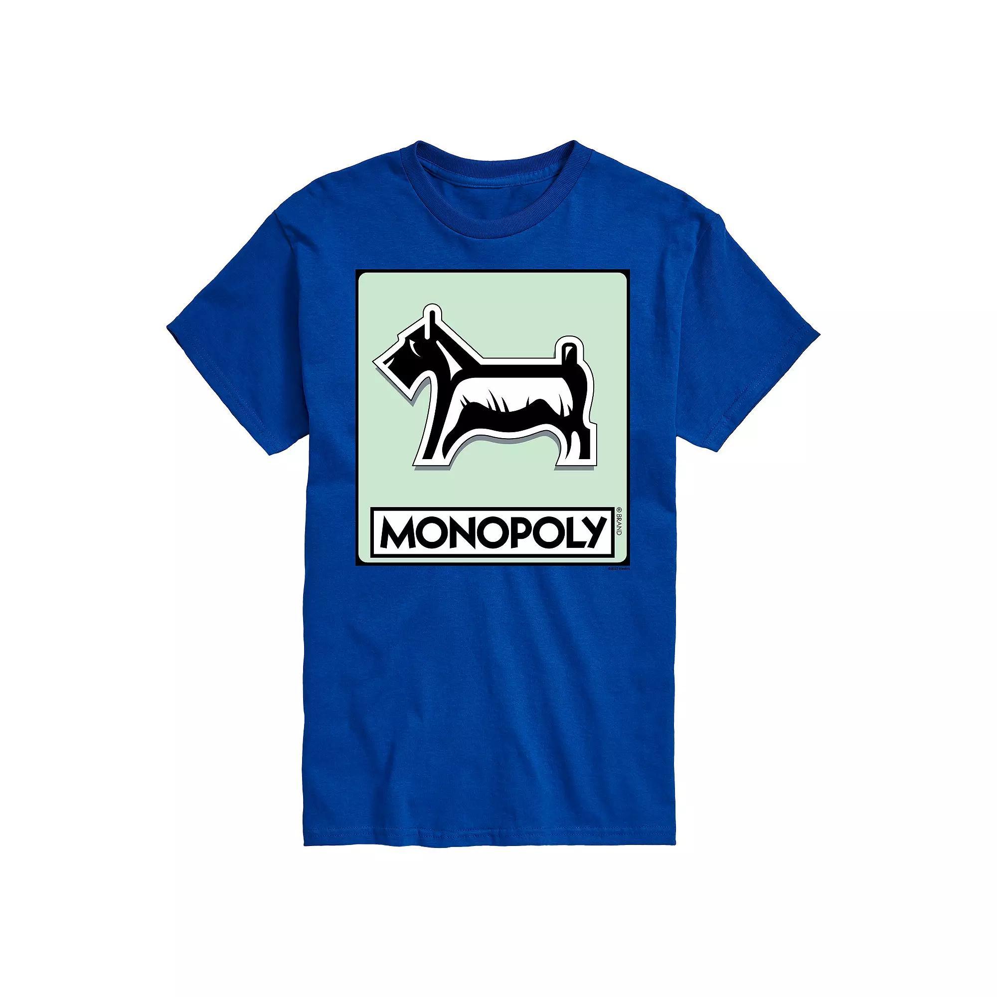 Men's Monopoly Dog Token Graphic Tee, Size: Large, Black Product Image