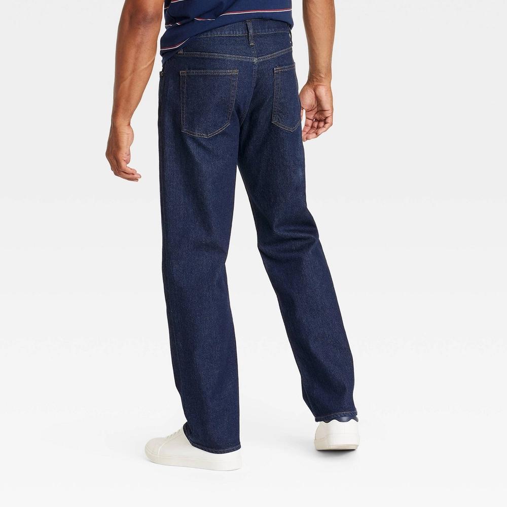 Men's Relaxed Fit Jeans - Goodfellow & Co™ Dark Wash 29x30: Cotton , Midweight, Stretch, Mid Rise, Machine Washable Product Image