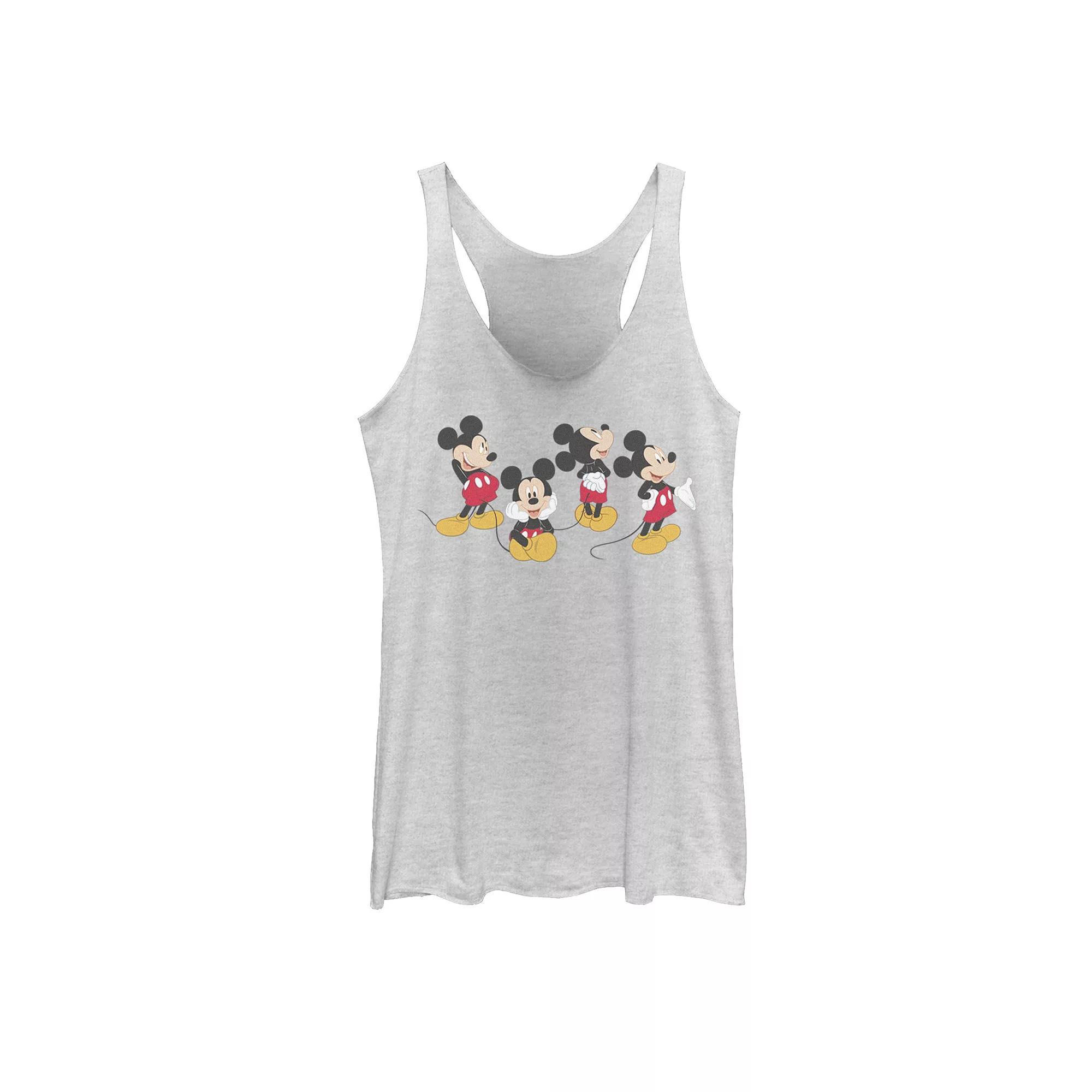 Disney's Mickey Mouse Poses Juniors' Racerback Tank Top, Girl's, Size: Small, White Grey Product Image