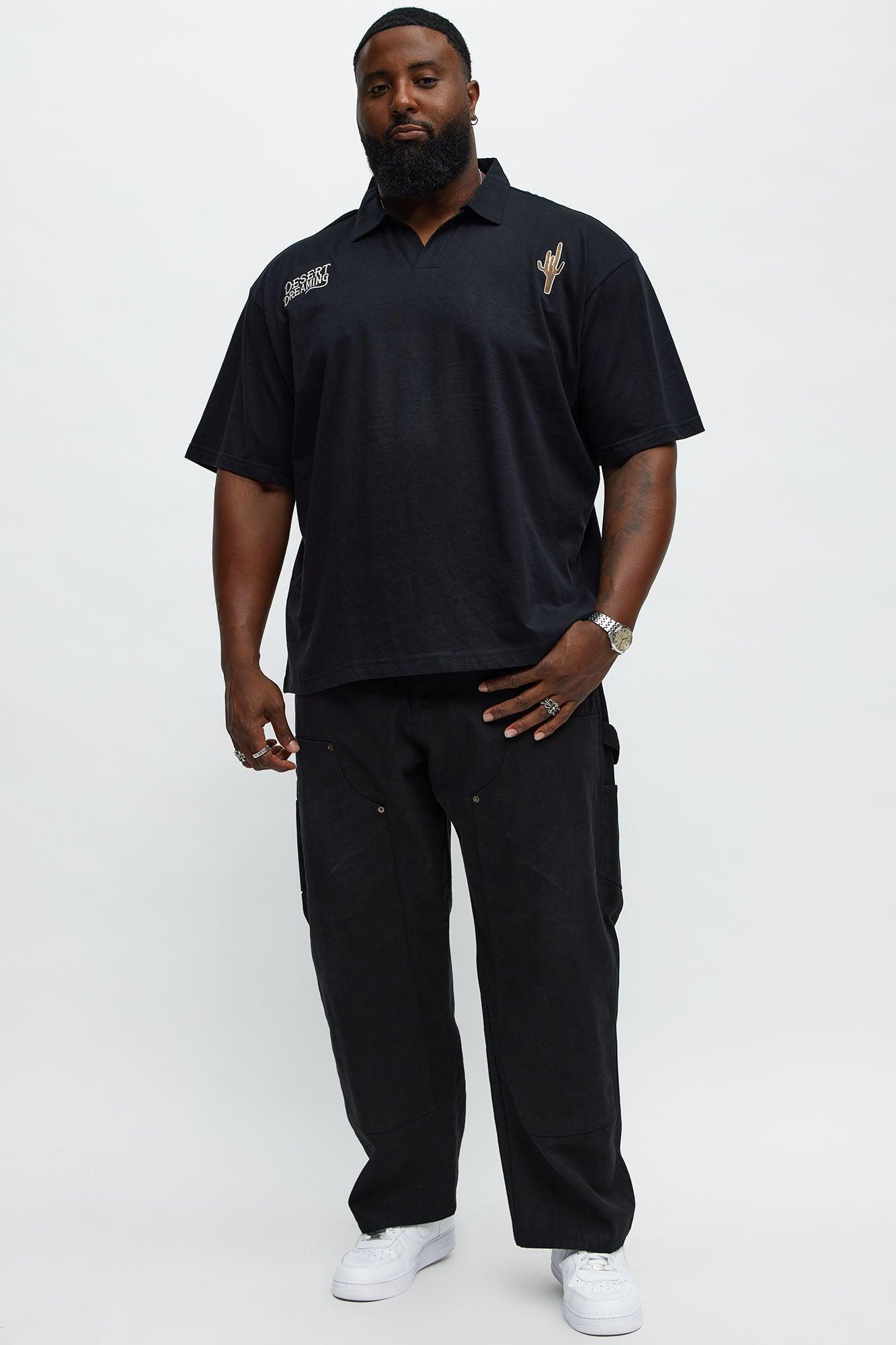 Desert Dreaming Johnny Collar Polo - Black Product Image