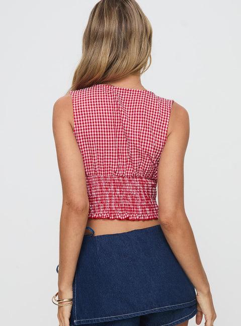 Mixing It Up Top Red / White Product Image
