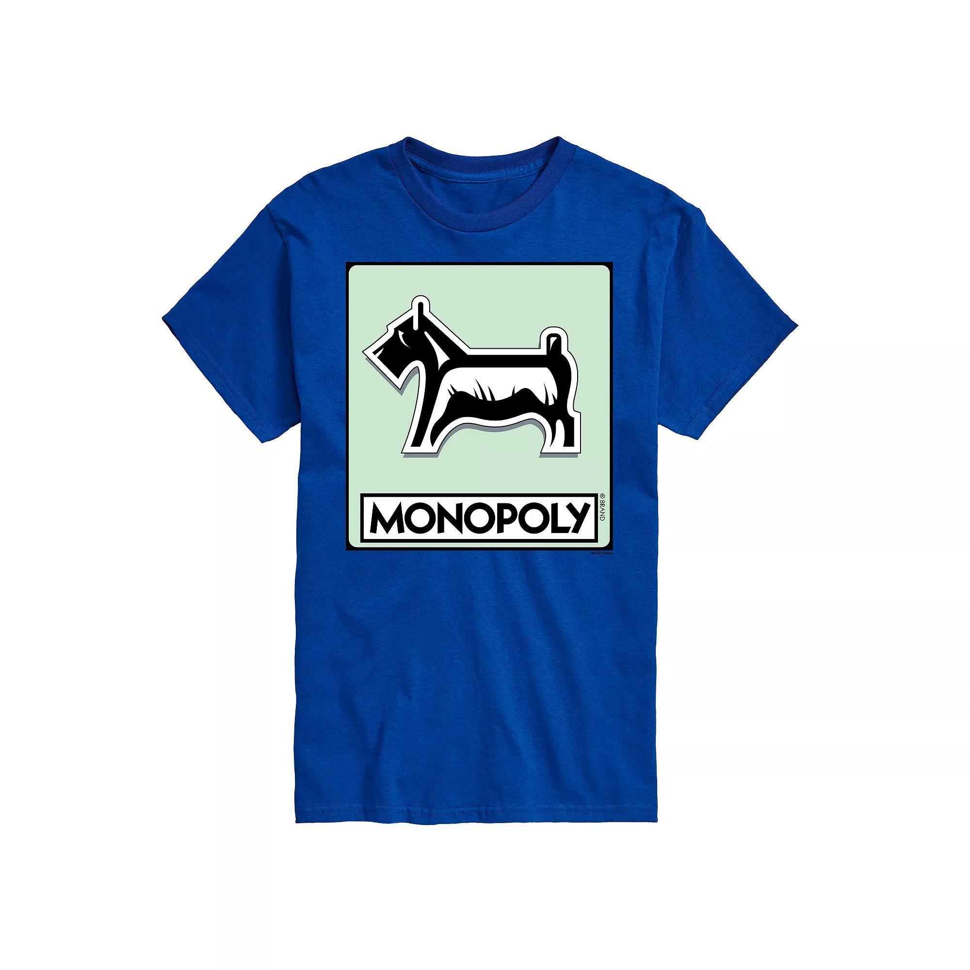 Men's Monopoly Dog Token Graphic Tee, Size: Large, Black Product Image
