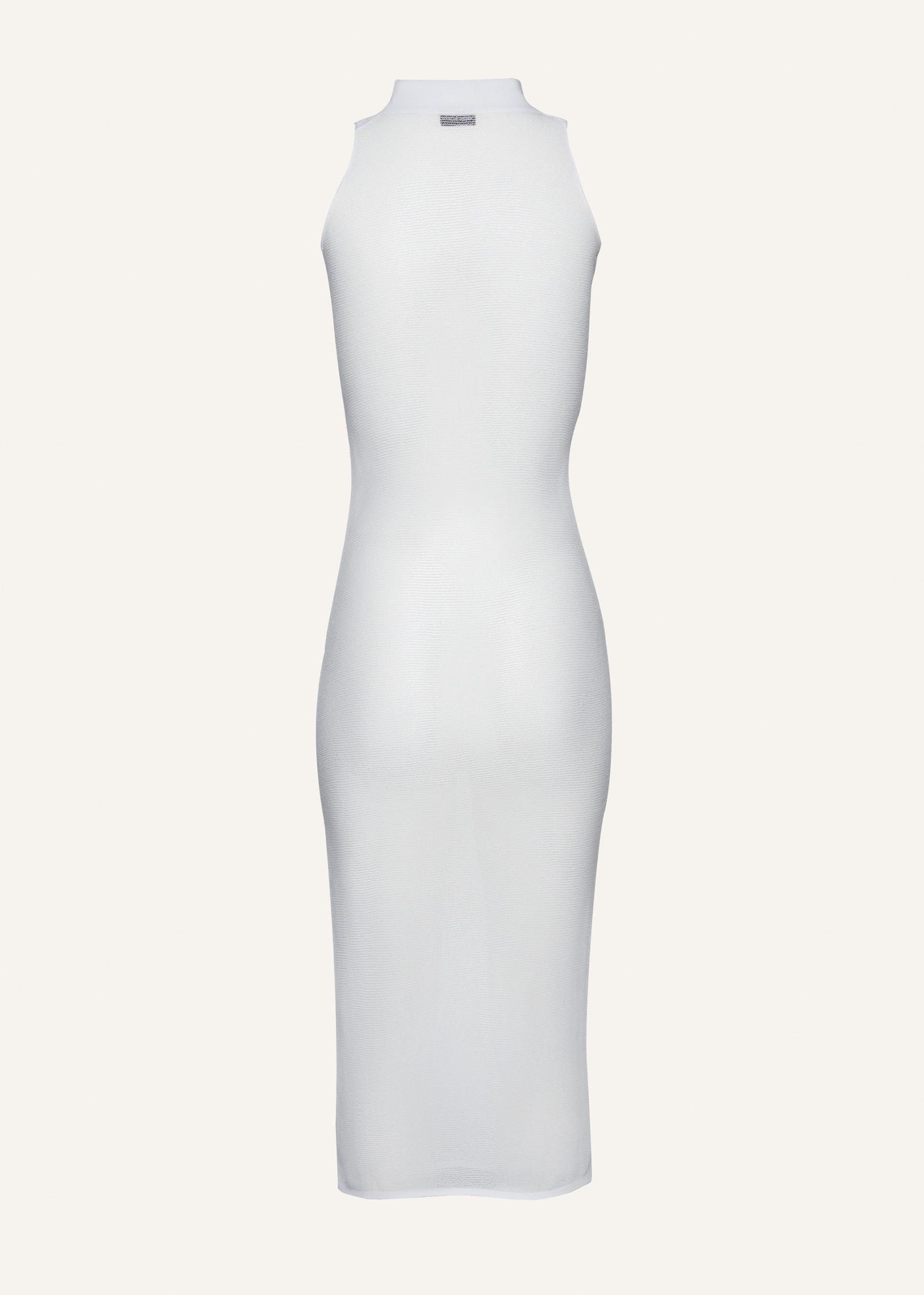 Rose knit high neck midi dress in white Product Image