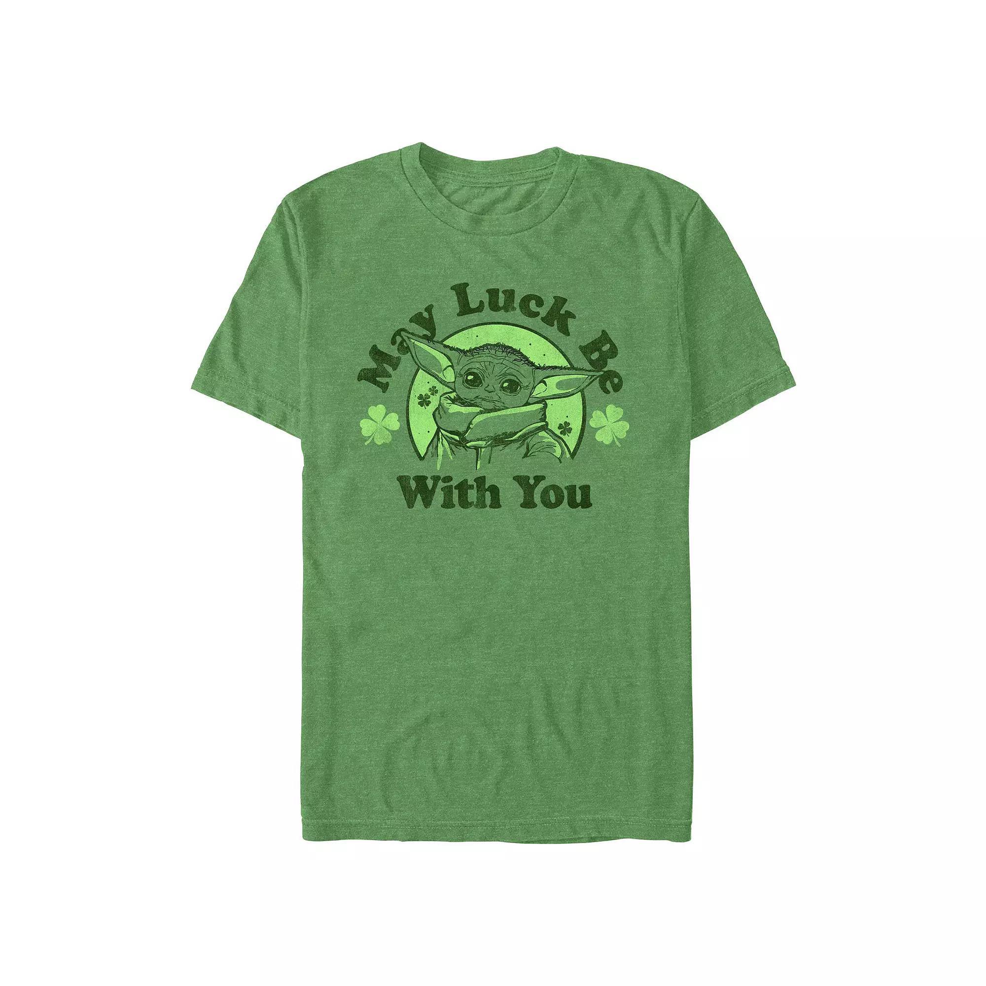 Big & Tall Star Wars The Mandalorian May Luck Be With You Graphic Tee, Men's, Size: 4XL Tall, Kelly Grey Product Image